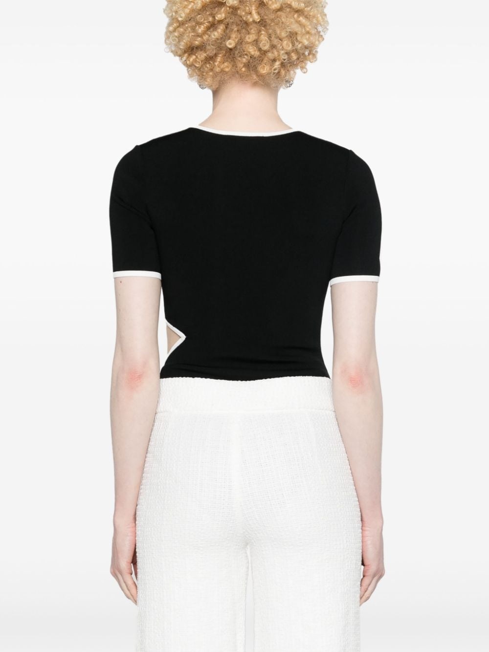 openwork knit bodysuit - 4