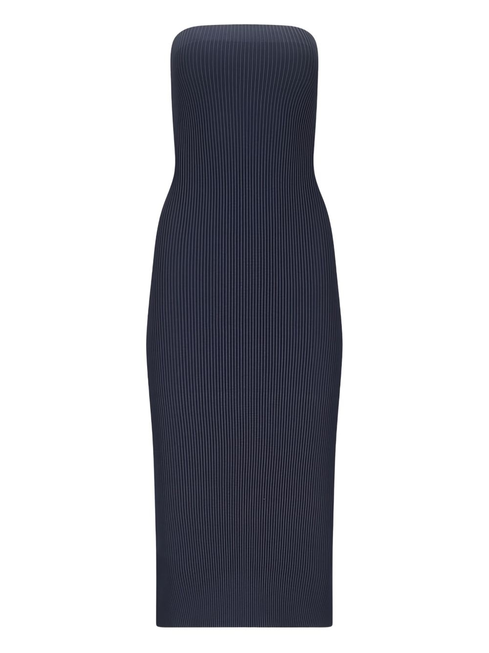 ribbed strapless midi dress - 1