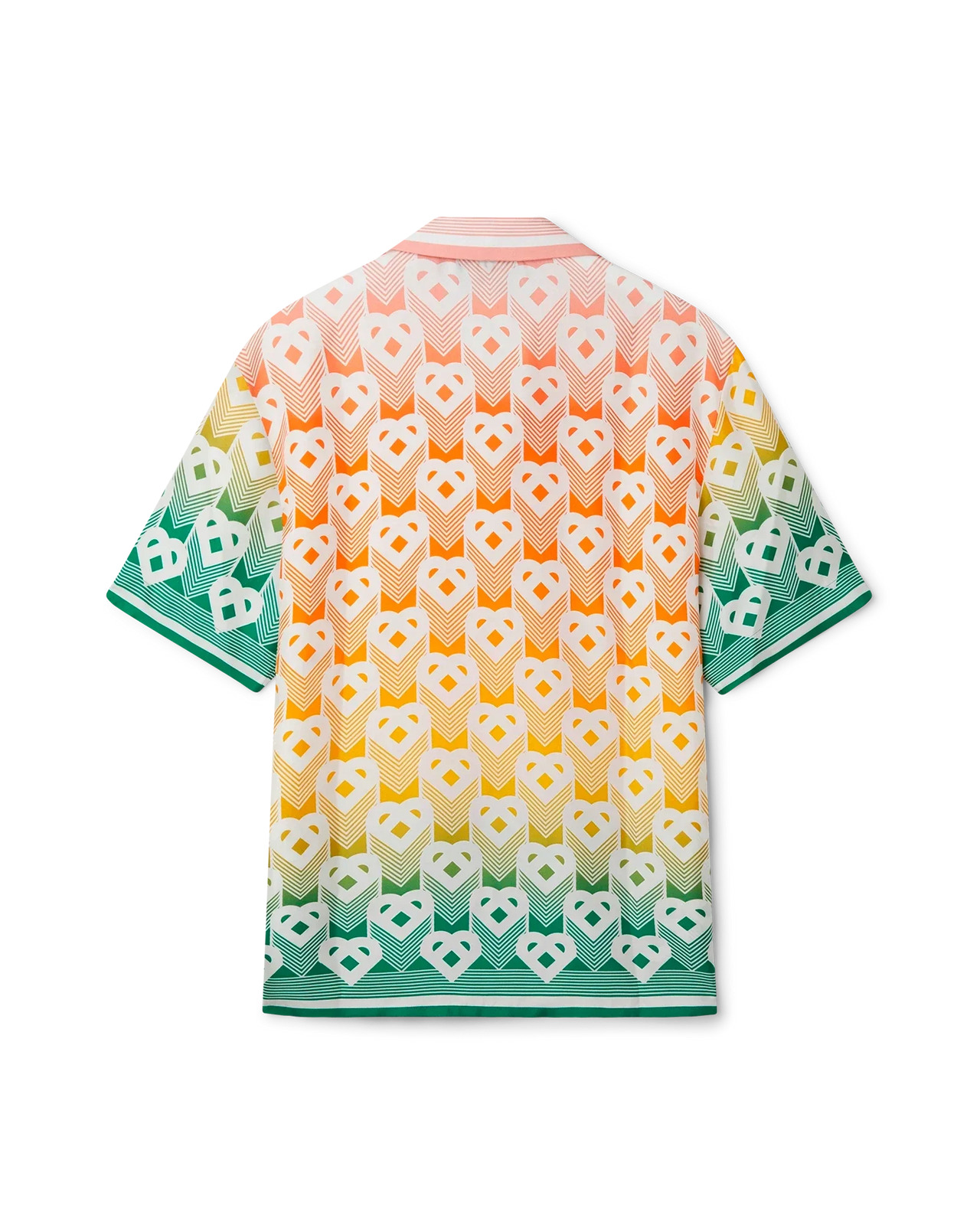 Gradient Heart Monogram Silk Shirt - 2