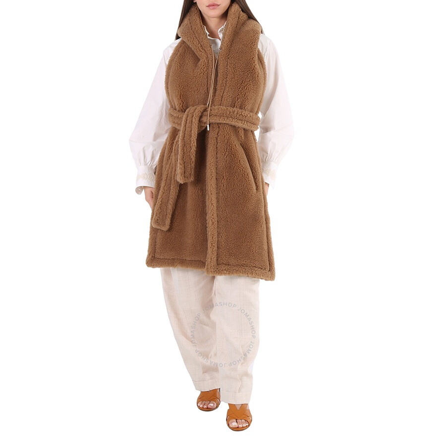 Max Mara Max Mara Ladies Camel Corea Teddy Wool-Blend Long