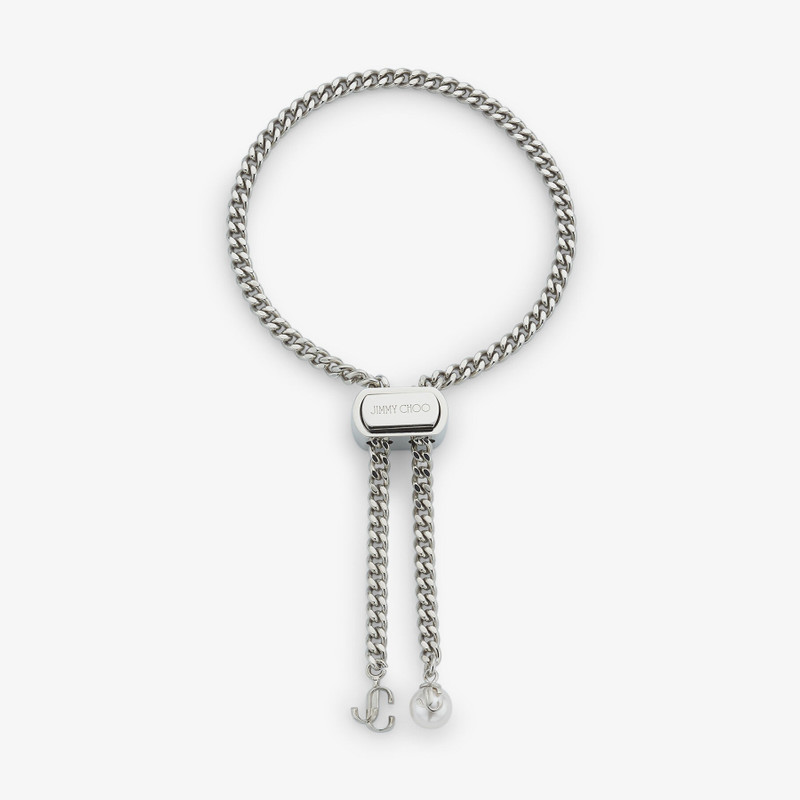 Bon Bon Bracelet
Silver-Finish Metal Bracelet with Pearl and JC Charm 1