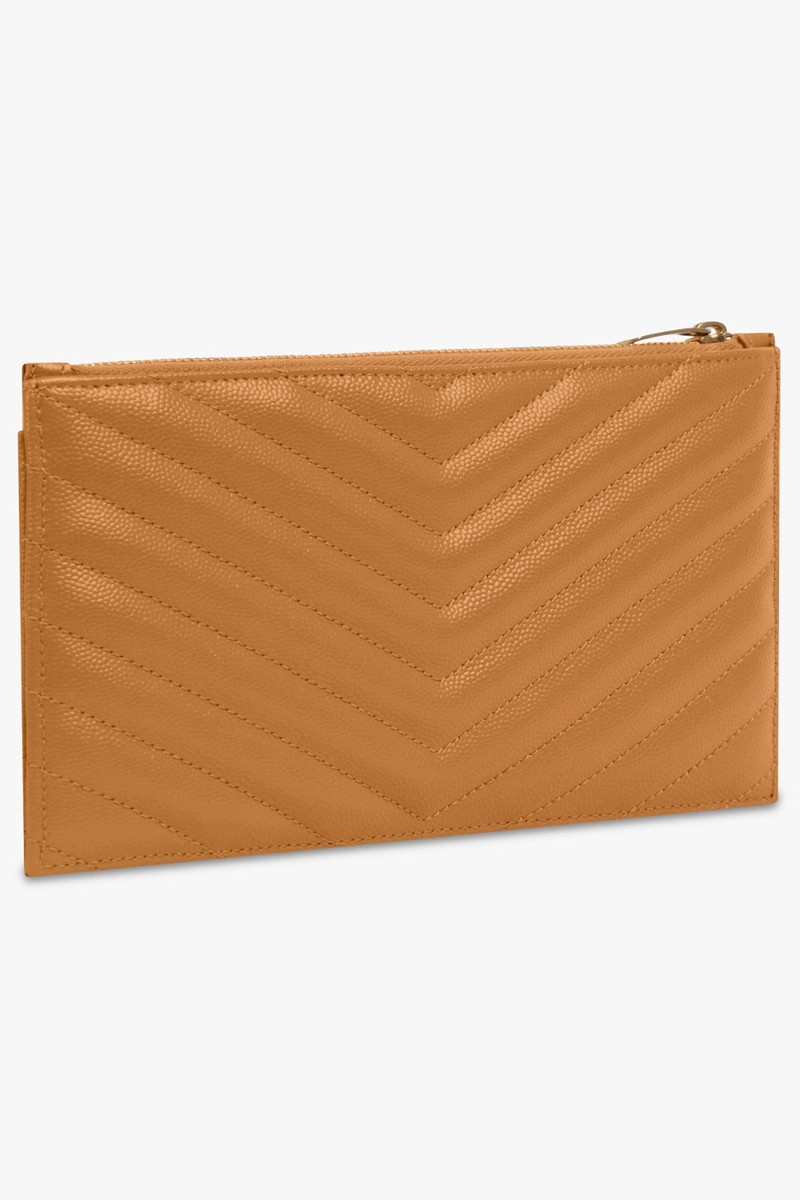SAINT LAURENT MONOGRAMME BILL POUCH | NATURAL DARK/GOLD outlook