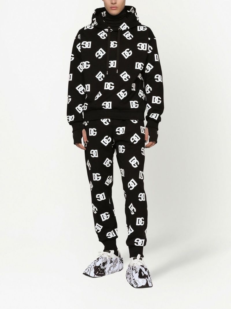 all-over logo-print cotton hoodie - 3