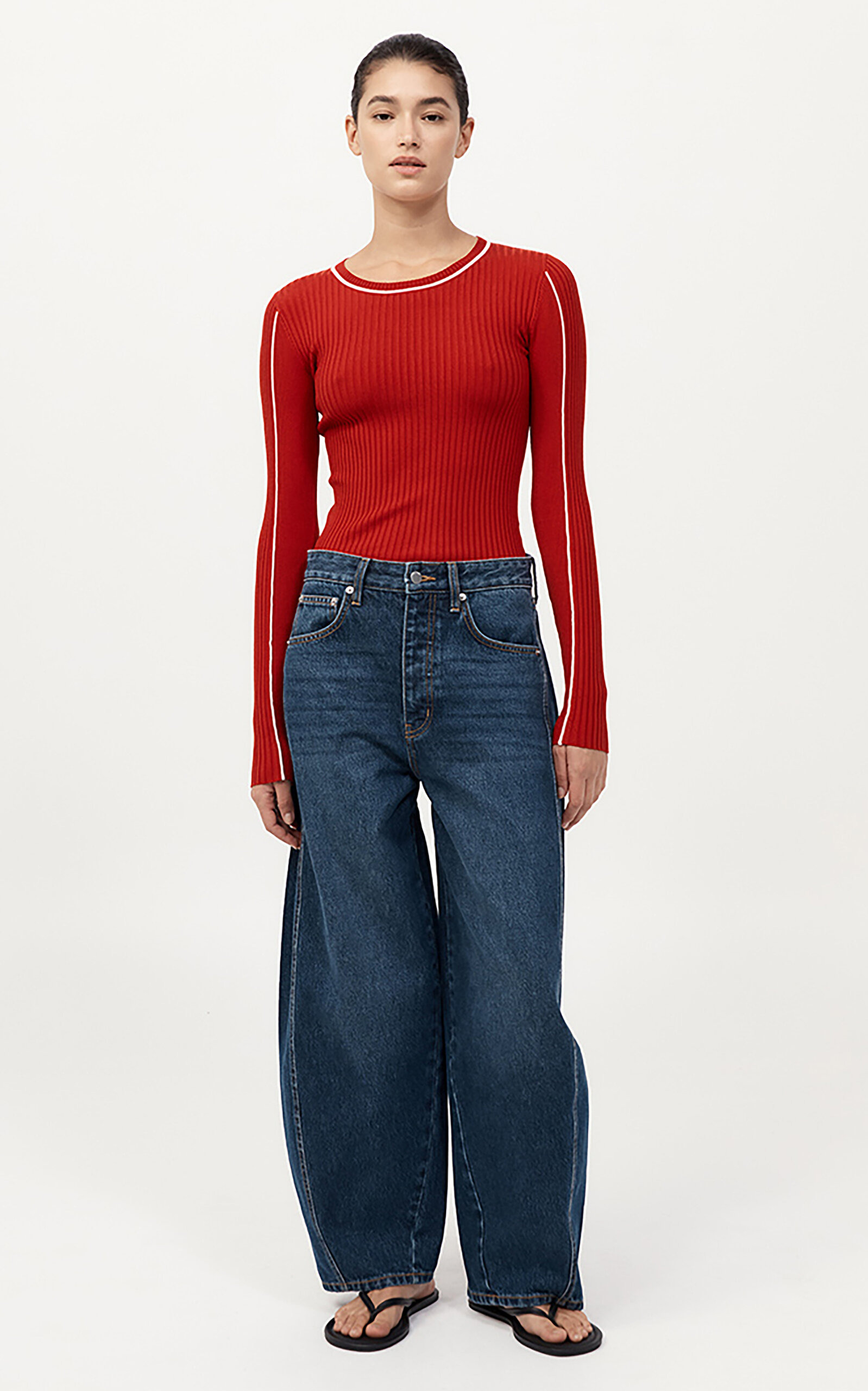 Fine Line Long-Sleeve Top red - 3