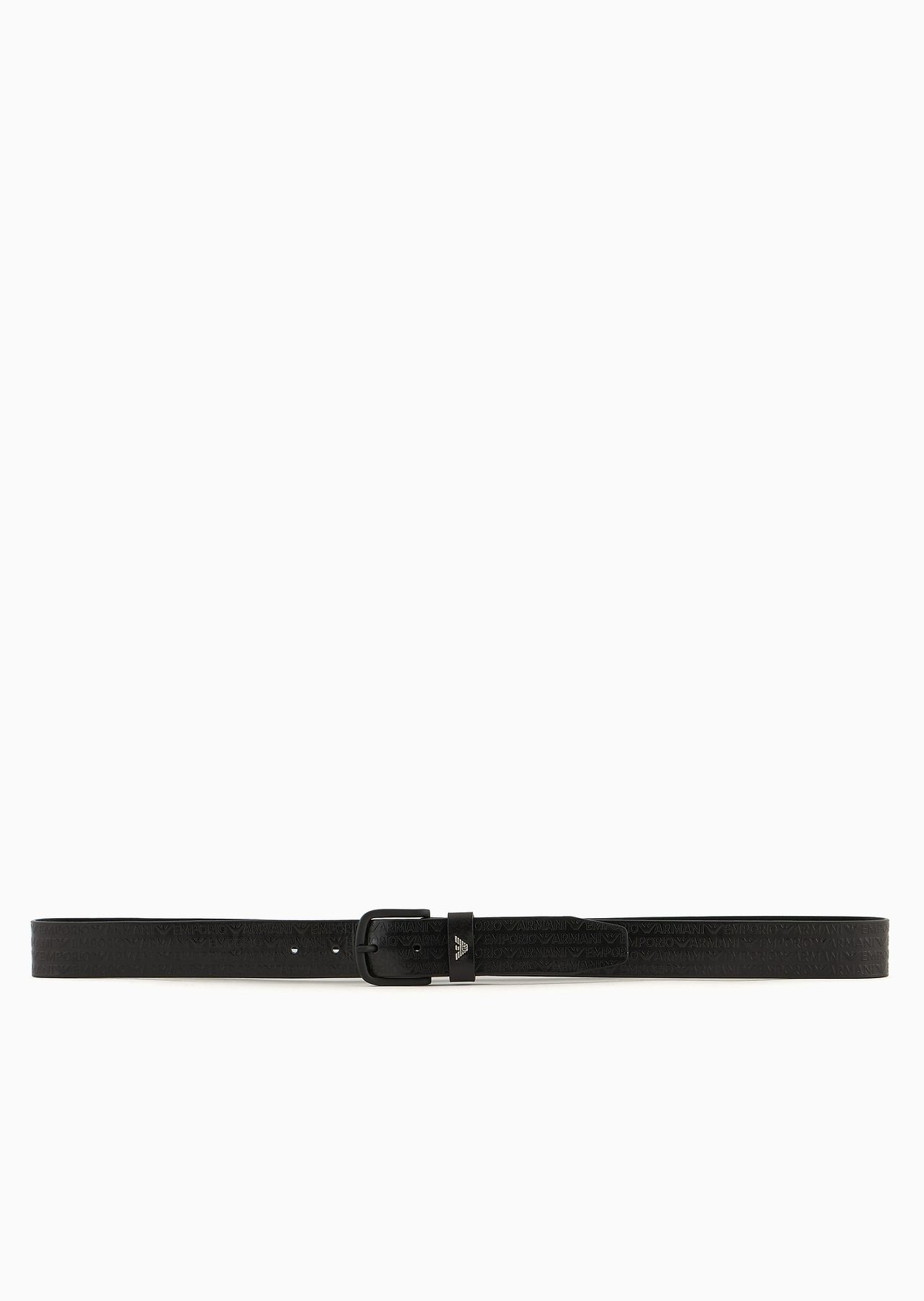 Leather belt with embossed-print lettering - 3