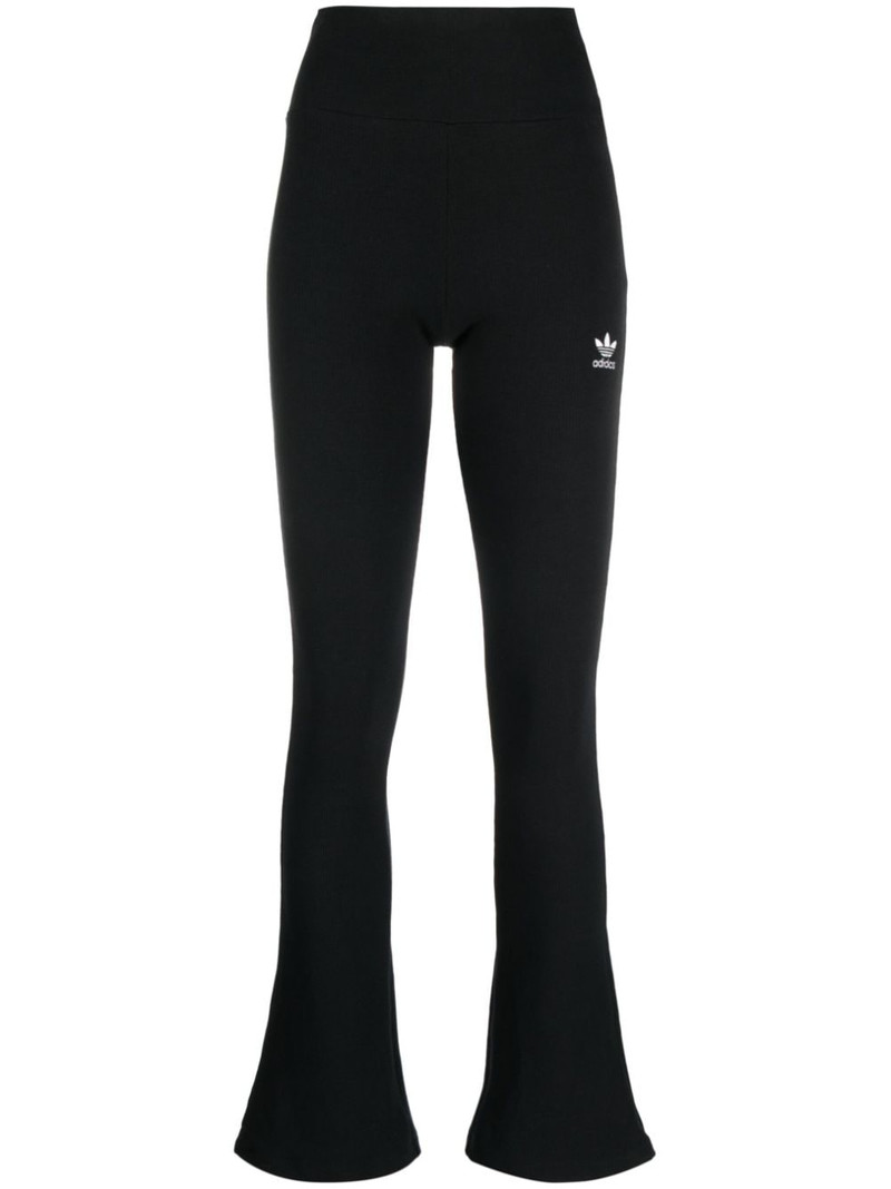 logo-embroidered flared trousers - 1