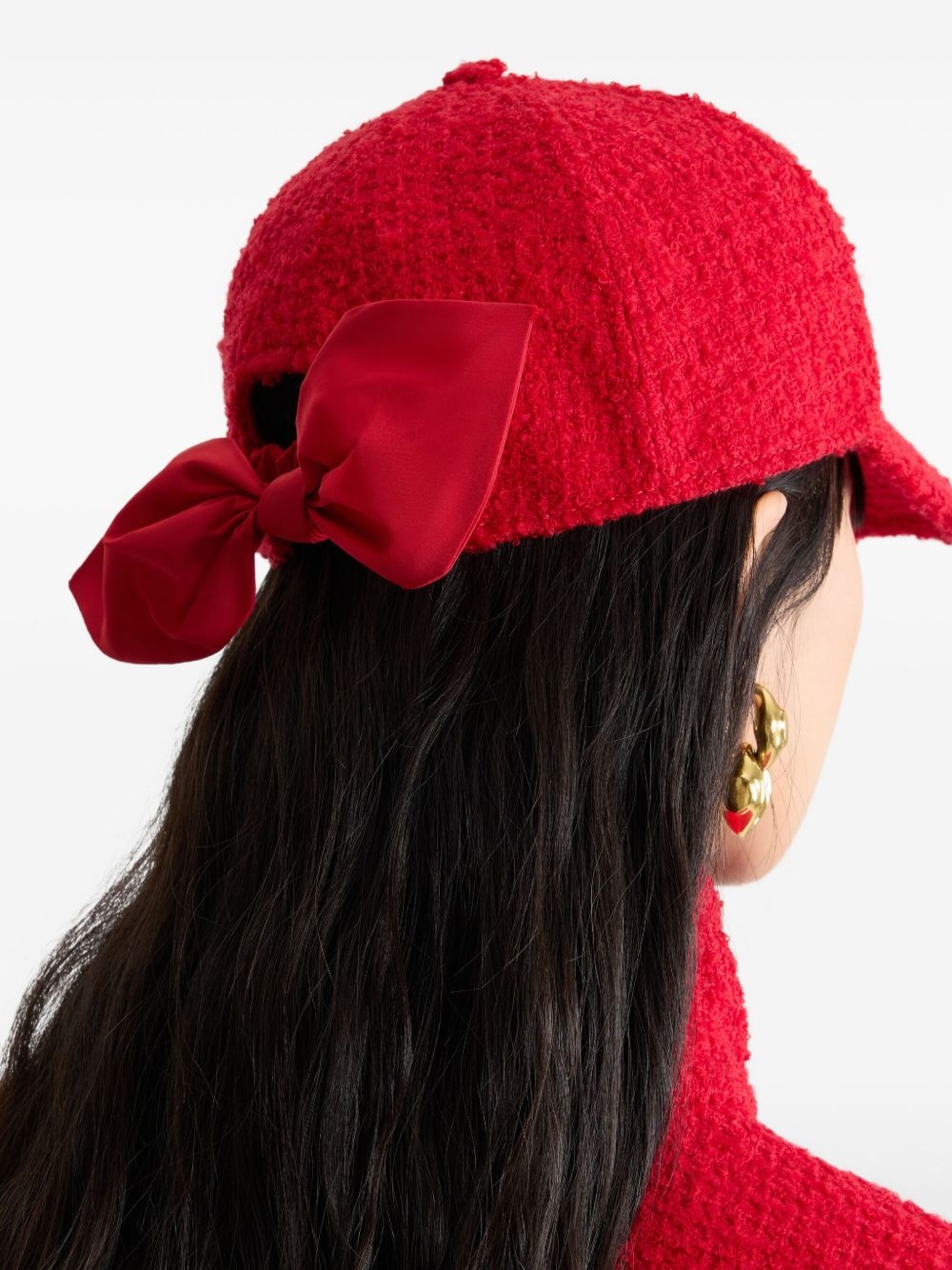 bow tweed baseball cap - 3