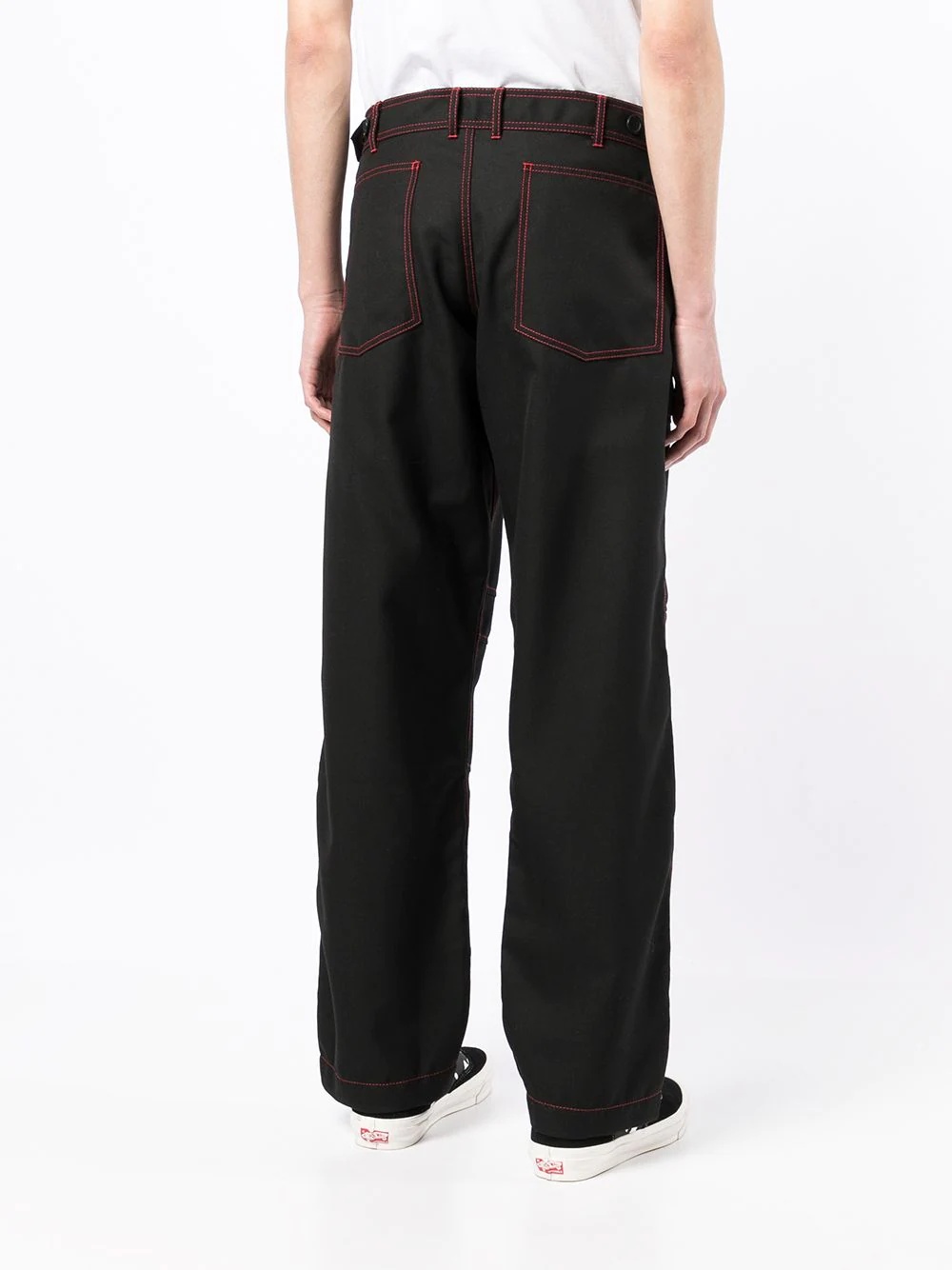 panelled straight-leg trousers - 4