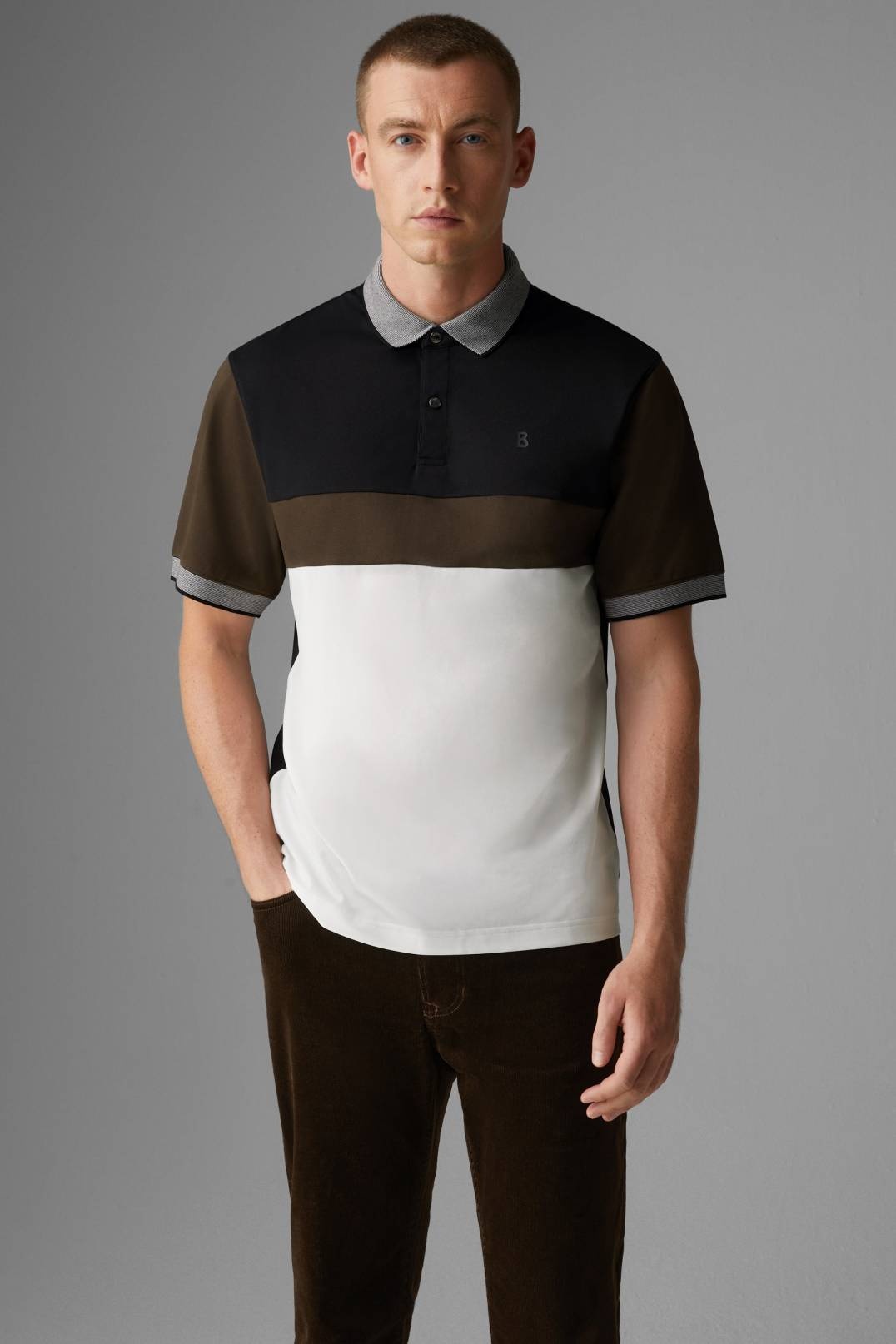 WISCO POLO SHIRT IN BLACK/BROWN - 2