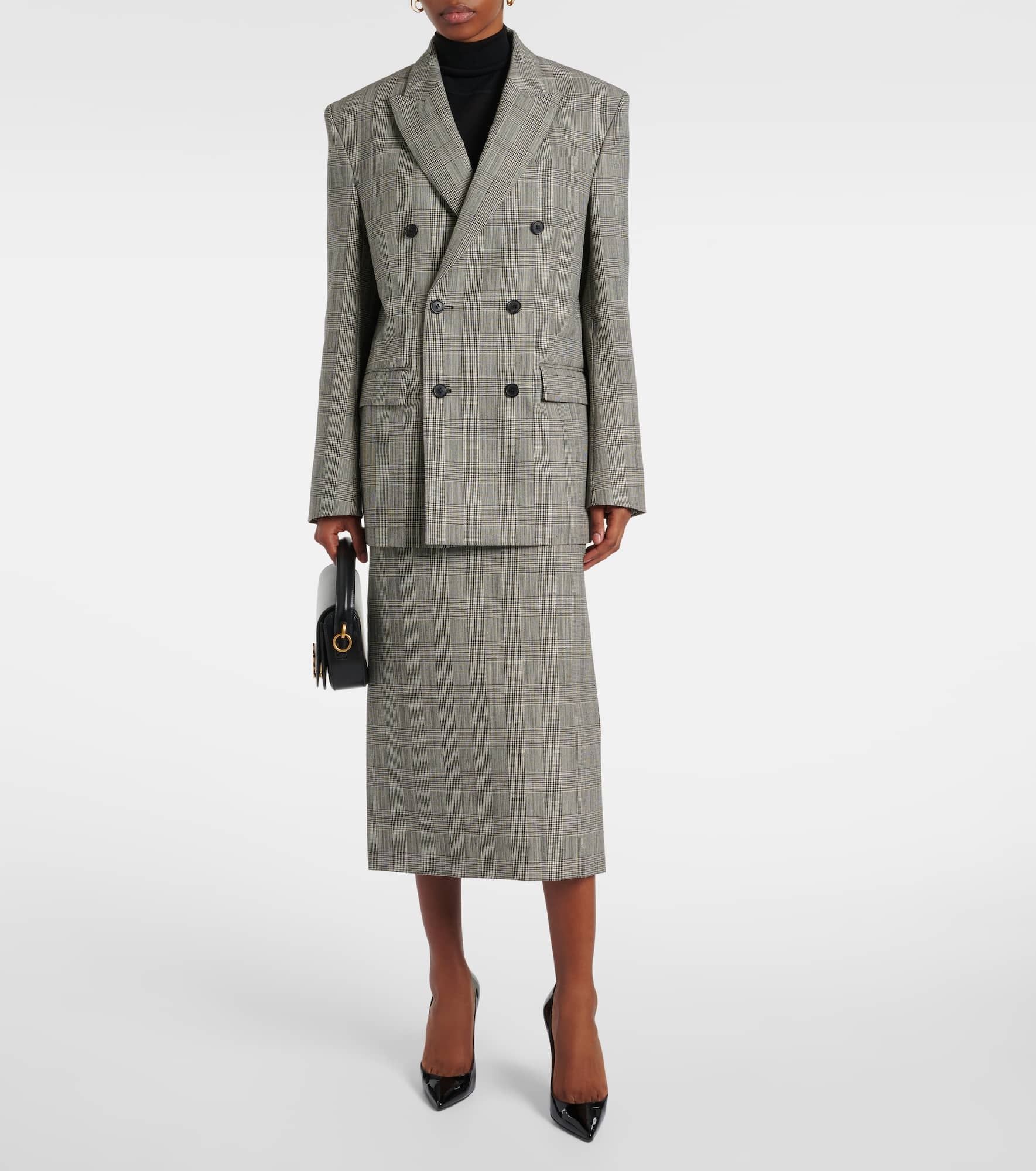 Prince of Wales check midi skirt - 2