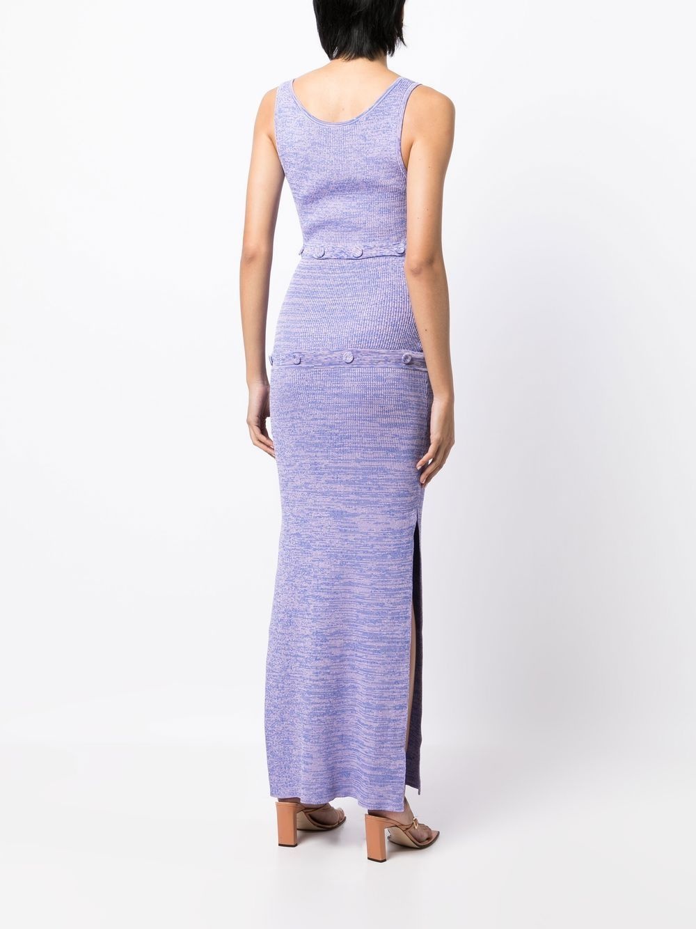 buttoned-panel knit dress - 4