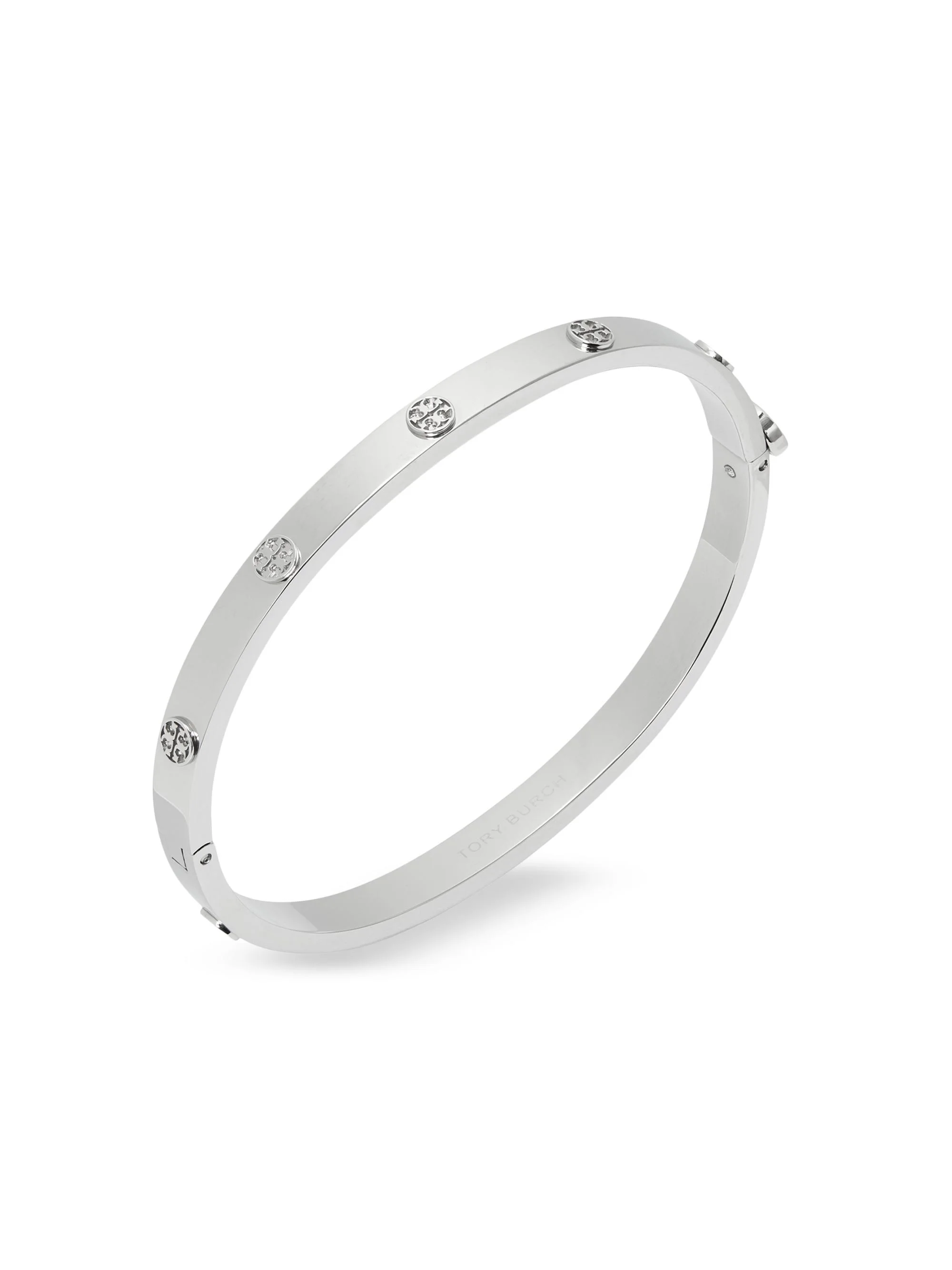 Women's Icon Stainless Steel Logo Bangle - Tory Silver - 1