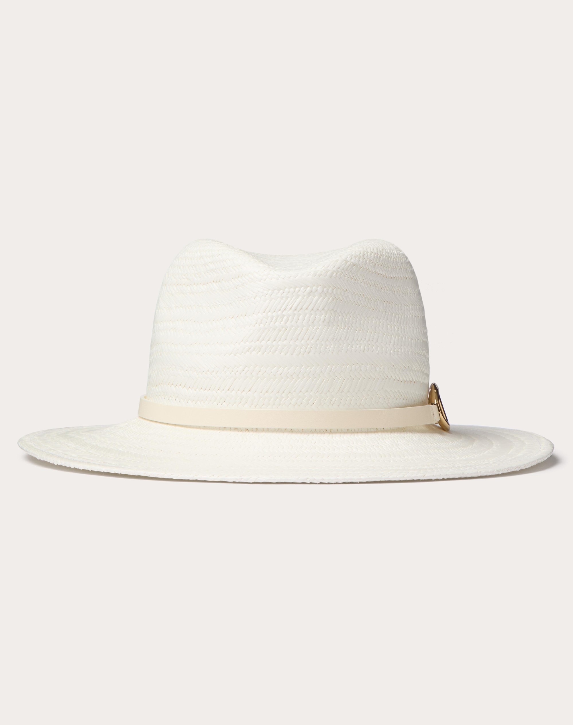 THE BOLD EDITION VLOGO WOVEN PANAMA FEDORA HAT WITH METAL DETAIL - 1