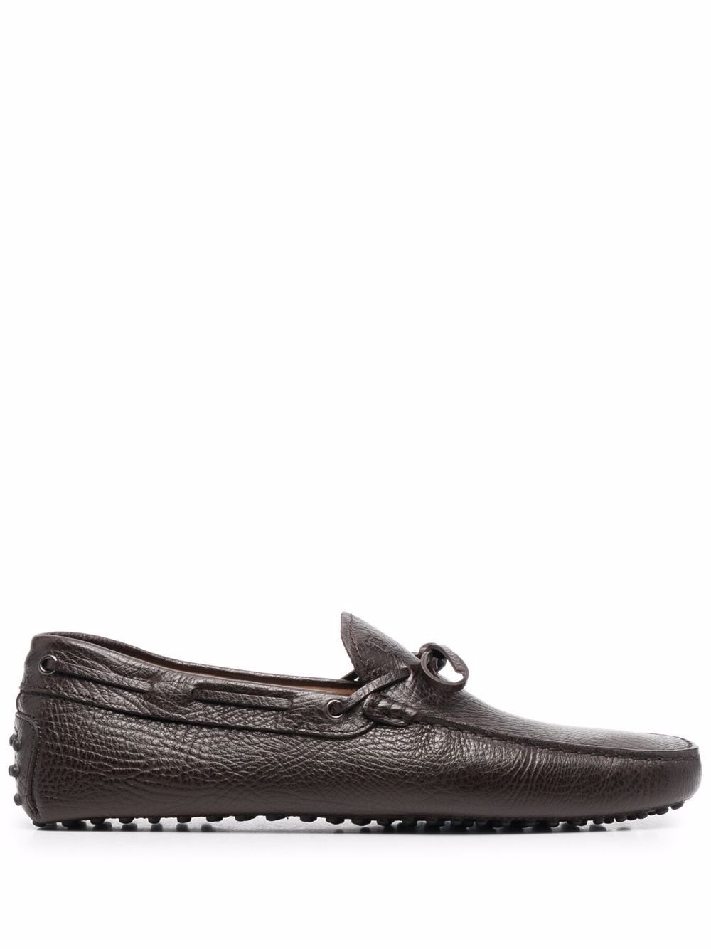 tie-front leather loafers - 1