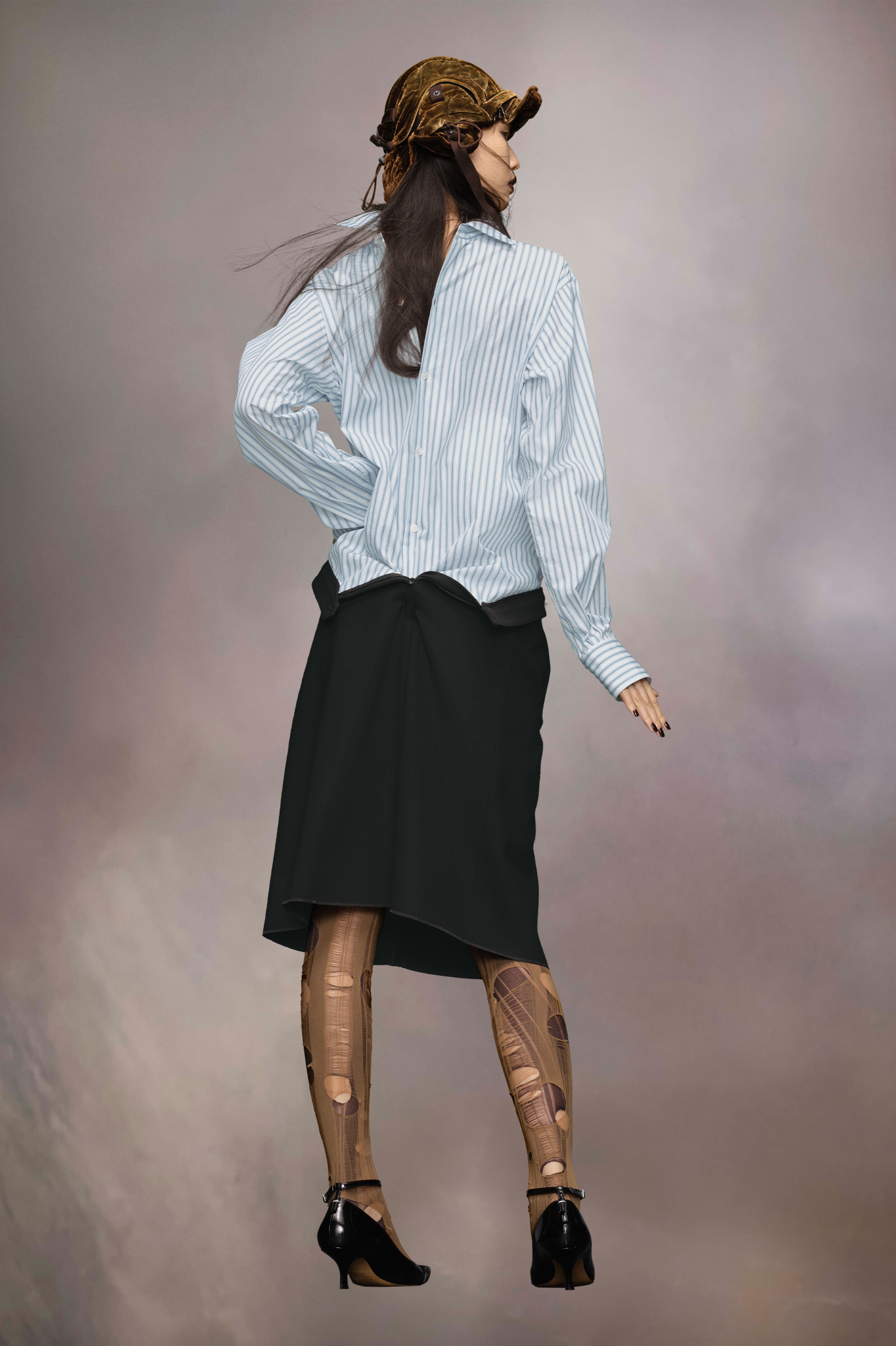 Reversed stripe shirtdress - 5