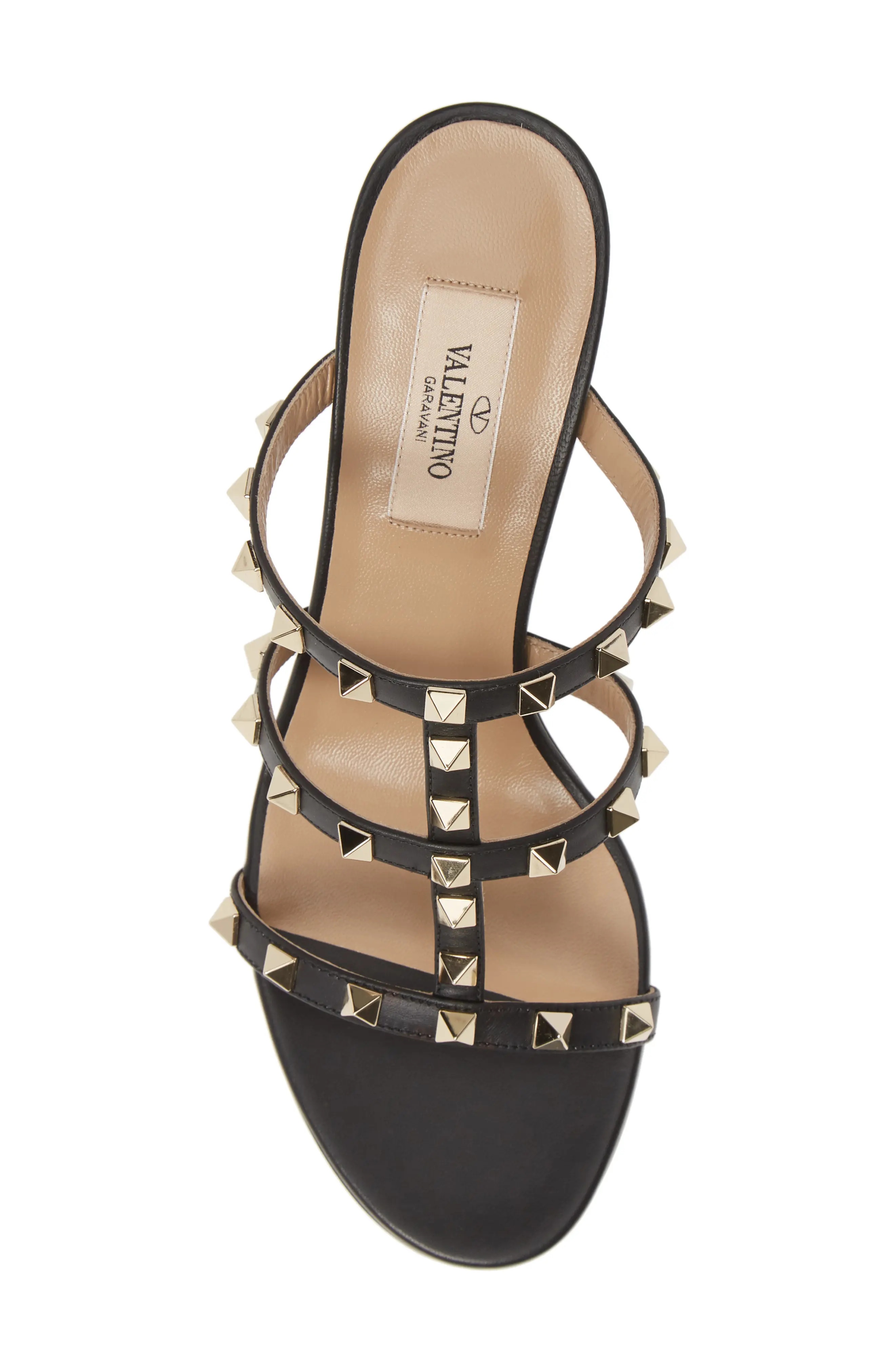 Rockstud Slide Sandal in 0No Nero/Gold - 5