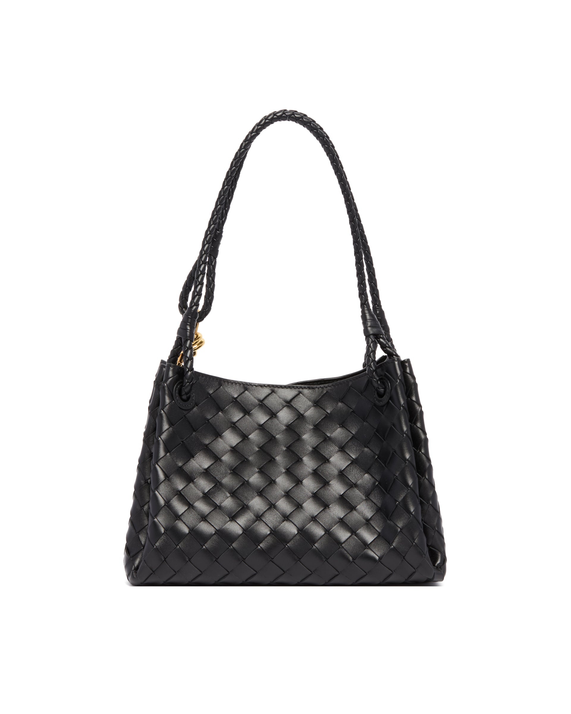 Black Leather Parachute Bag - 7