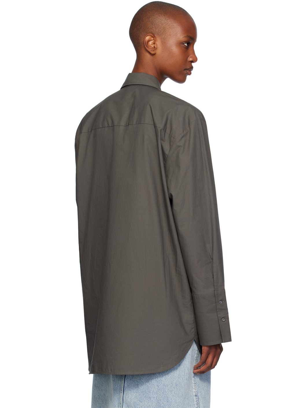 Khaki Helen Organic Cotton Long Shirt - 3