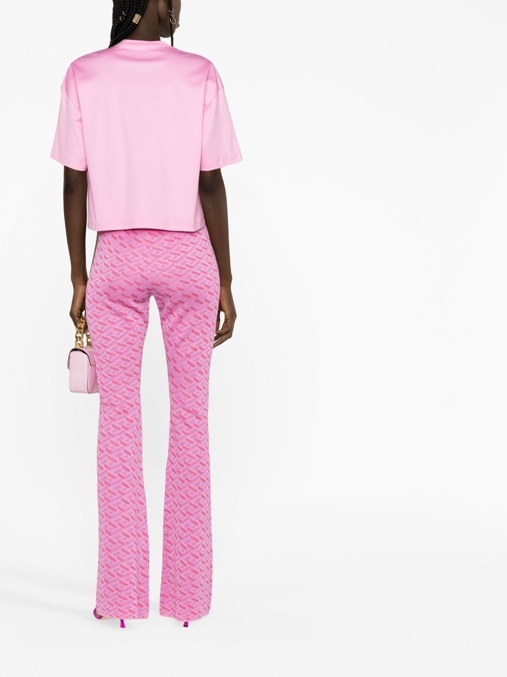 La Greca jacquard flared trousers - 4