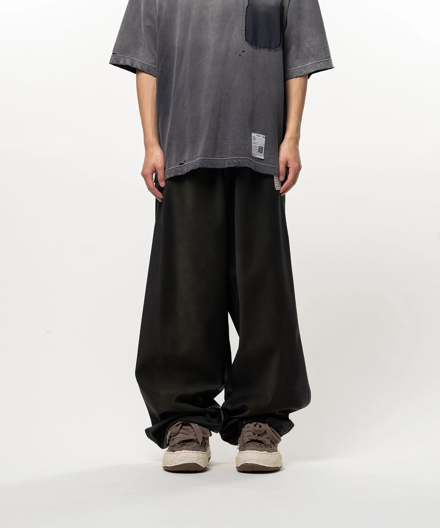 Coated Wide Pants - 1