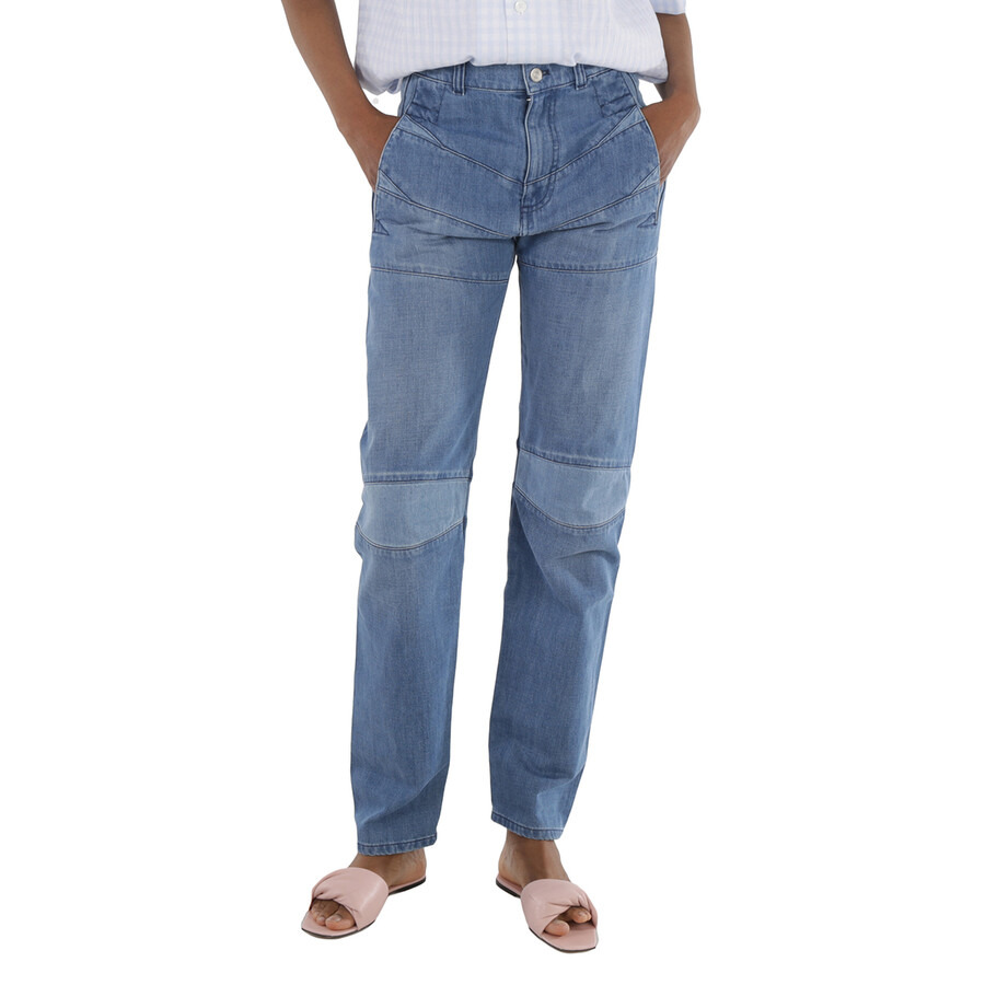 Kenzo Ladies Navy Blue Straight Faded Denim Jeans - 3