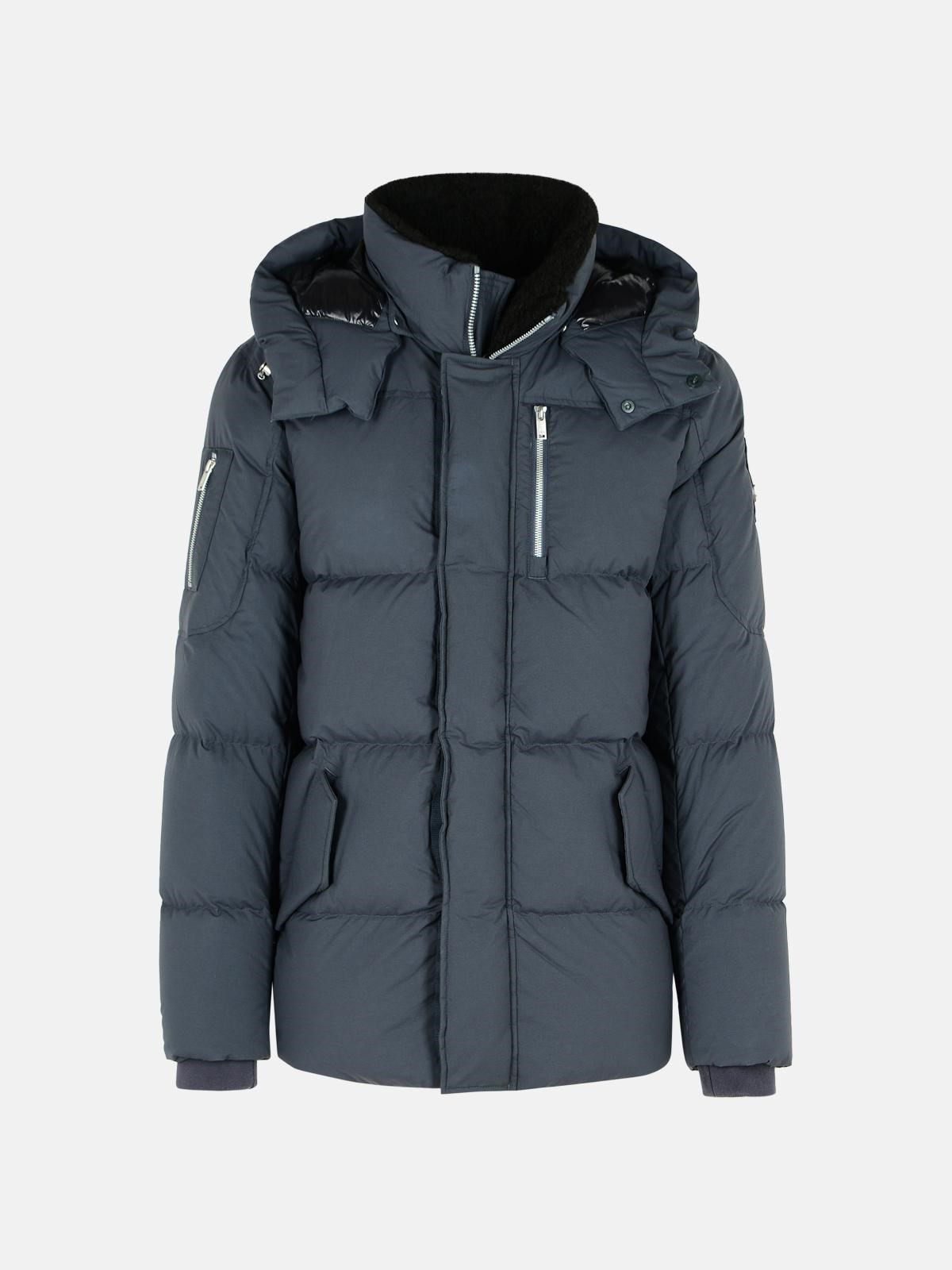 'EVEREST 3Q' GREY NYLON AND COTTON DOWN JACKET - 1