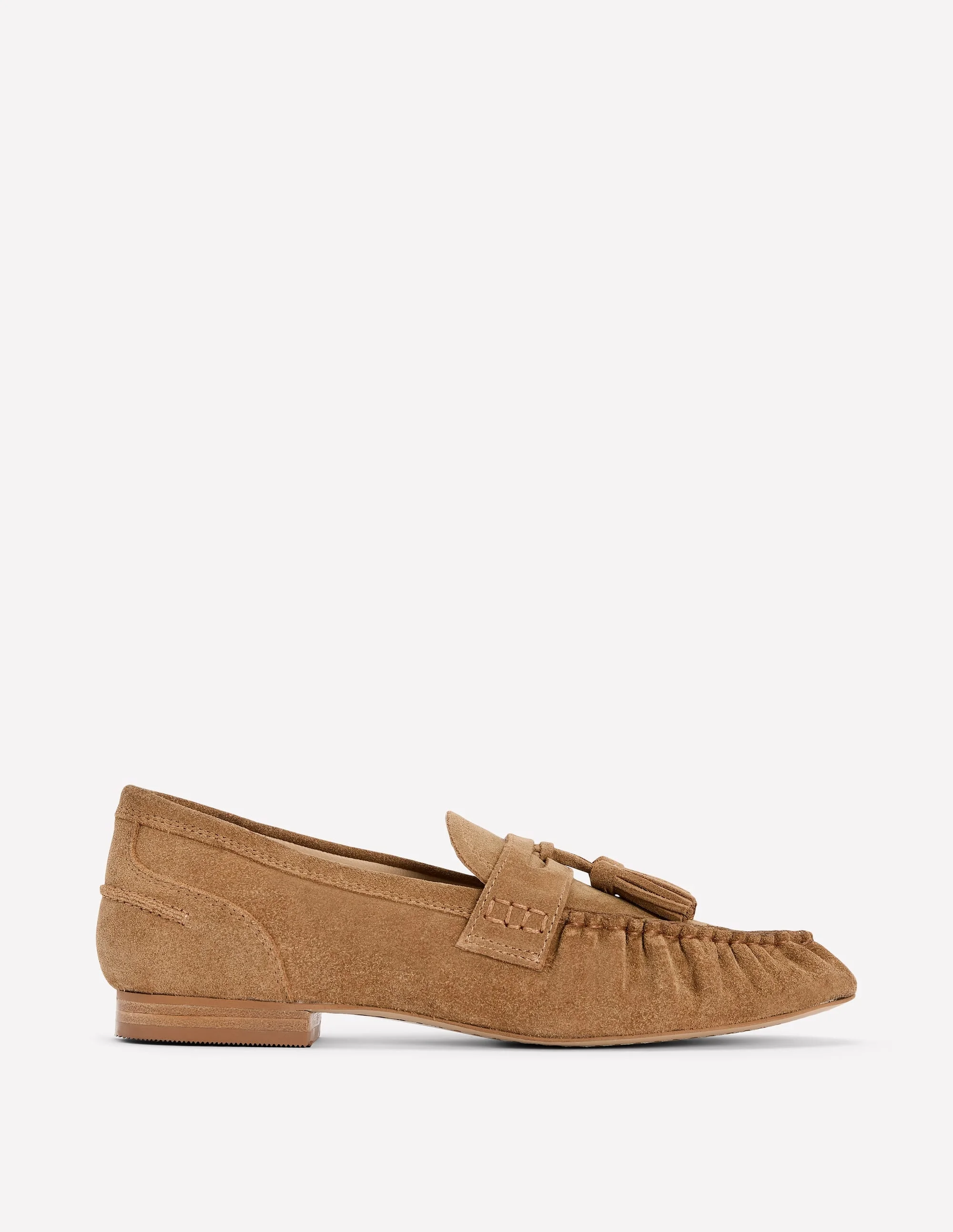 Soft Ruched Loafers-Caramel - 1