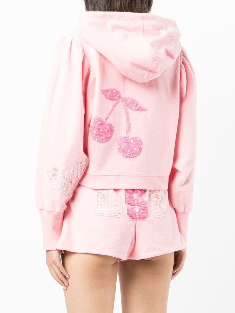 Hasana zip-up appliqué hoodie 4