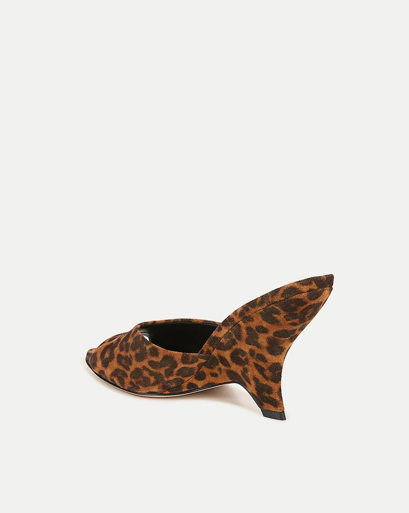 VERONICA BEARD MILA LEOPARD SUEDE SCULPTED WEDGE SLIDE SANDAL outlook