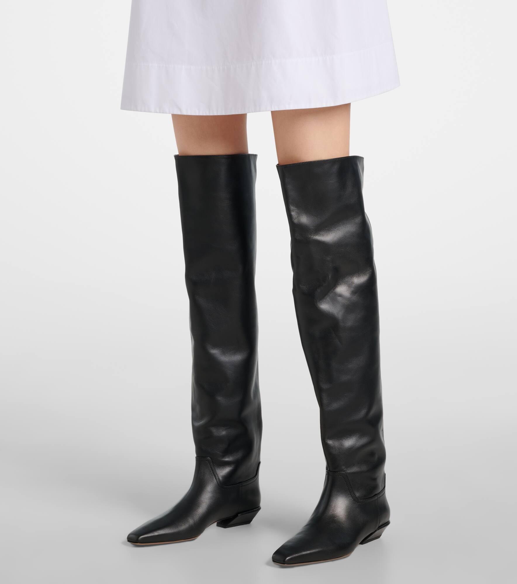Bettina leather over-the-knee boots - 4