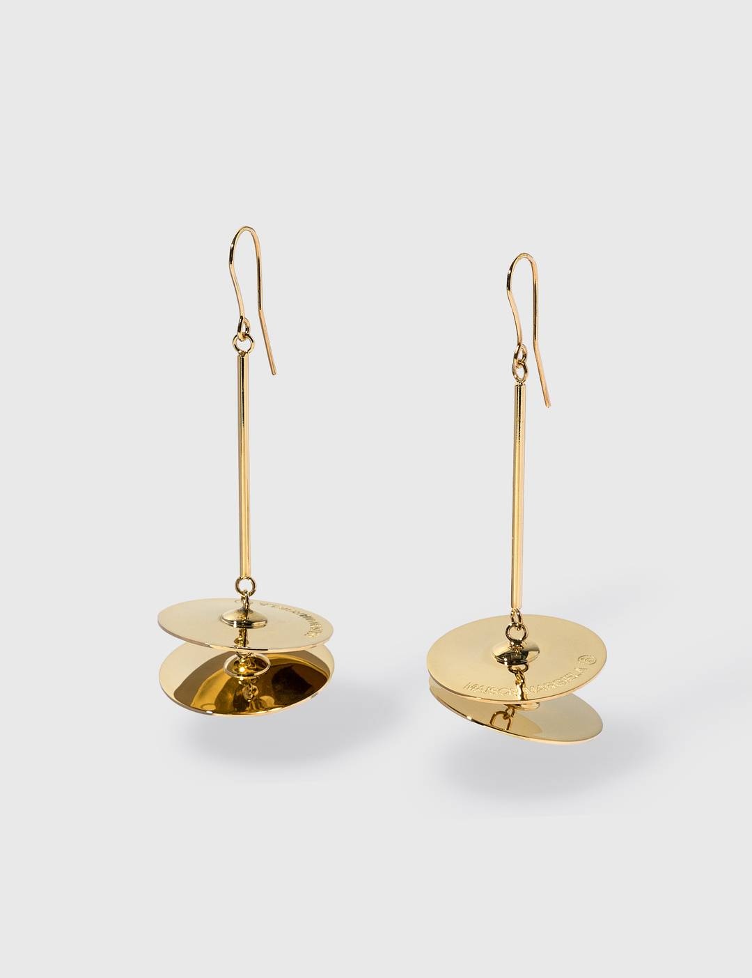 Round Plate Drop Earrings - 1