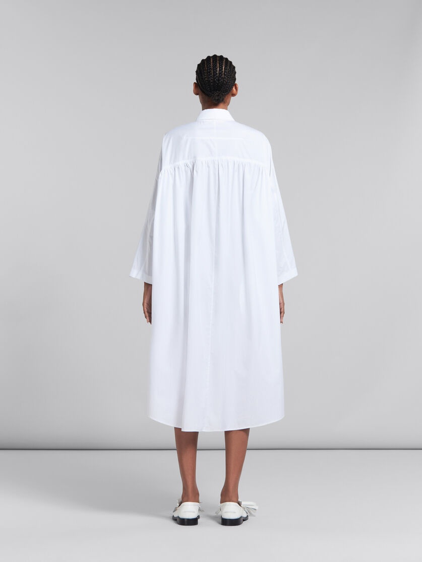 WHITE BIO POPLIN OVERSIZED SHIRT DRESS - 3