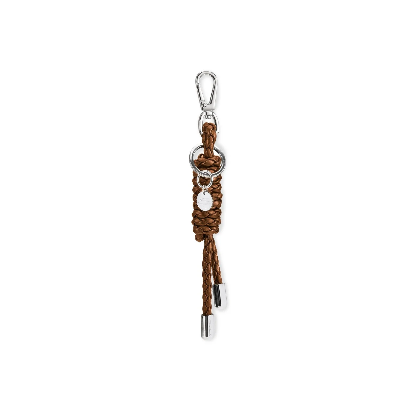 Brown leather knot charm - 1