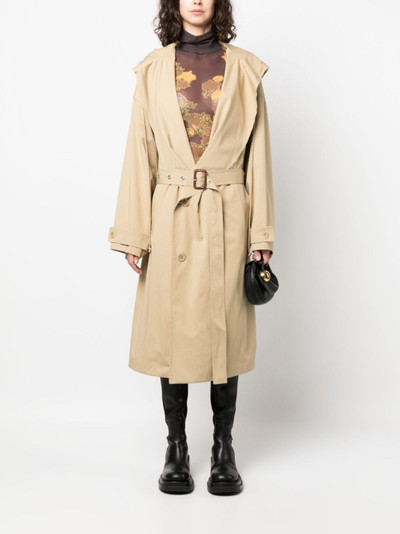 JW Anderson hooded double-breasted trench coat outlook