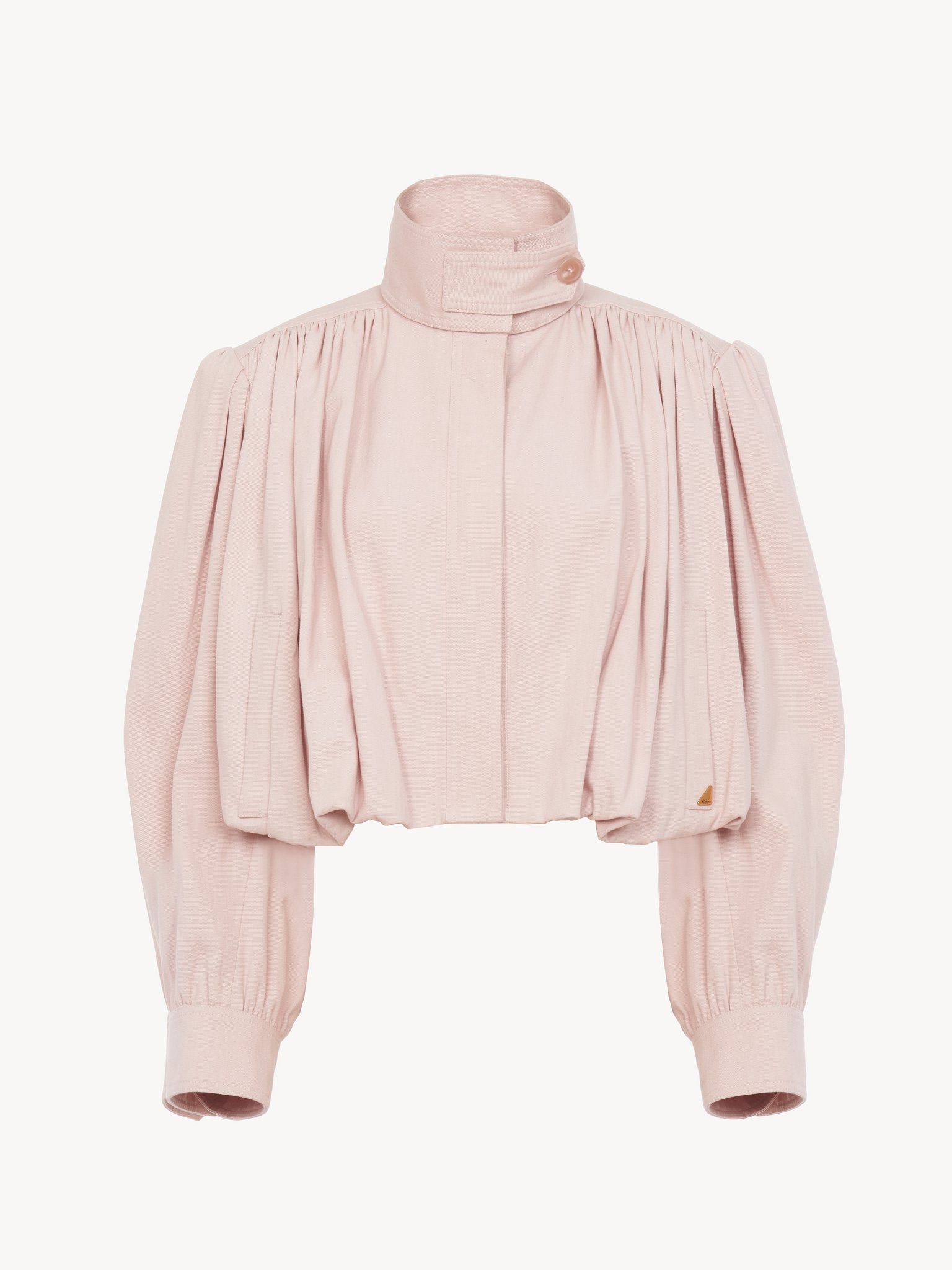 GATHERED BOULE JACKET IN COTTON CANVAS - 2