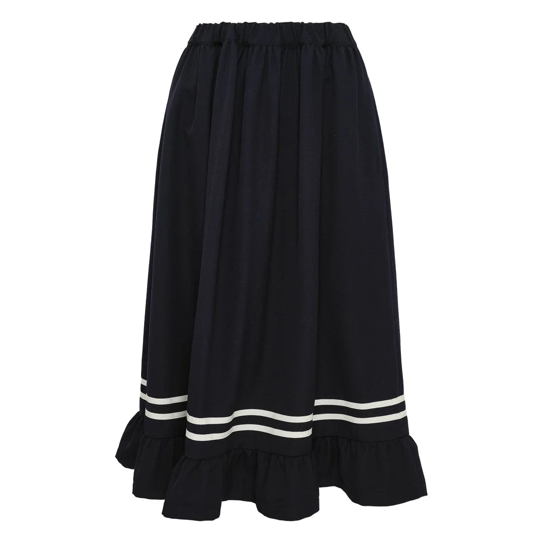 Navy Stripes Skirt - 1
