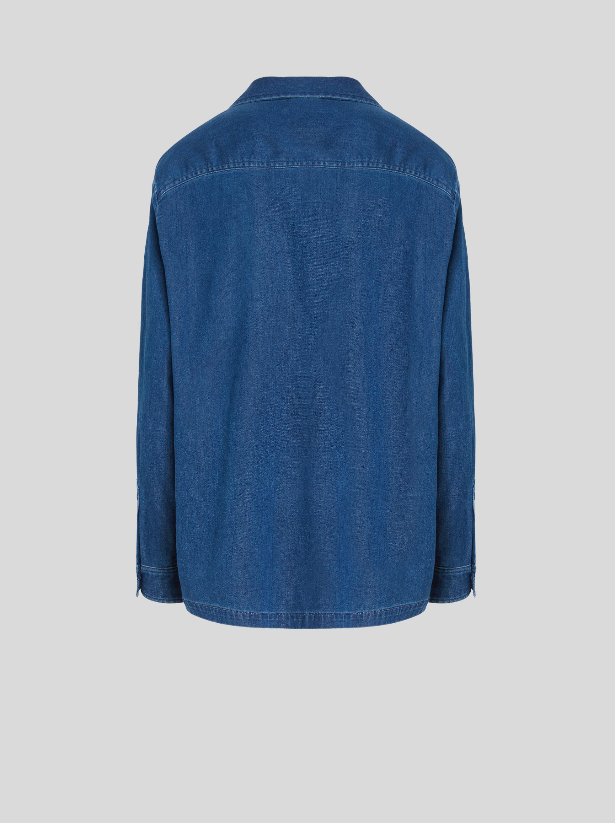 PRINTED DENIM AND SILK JACKET - 5