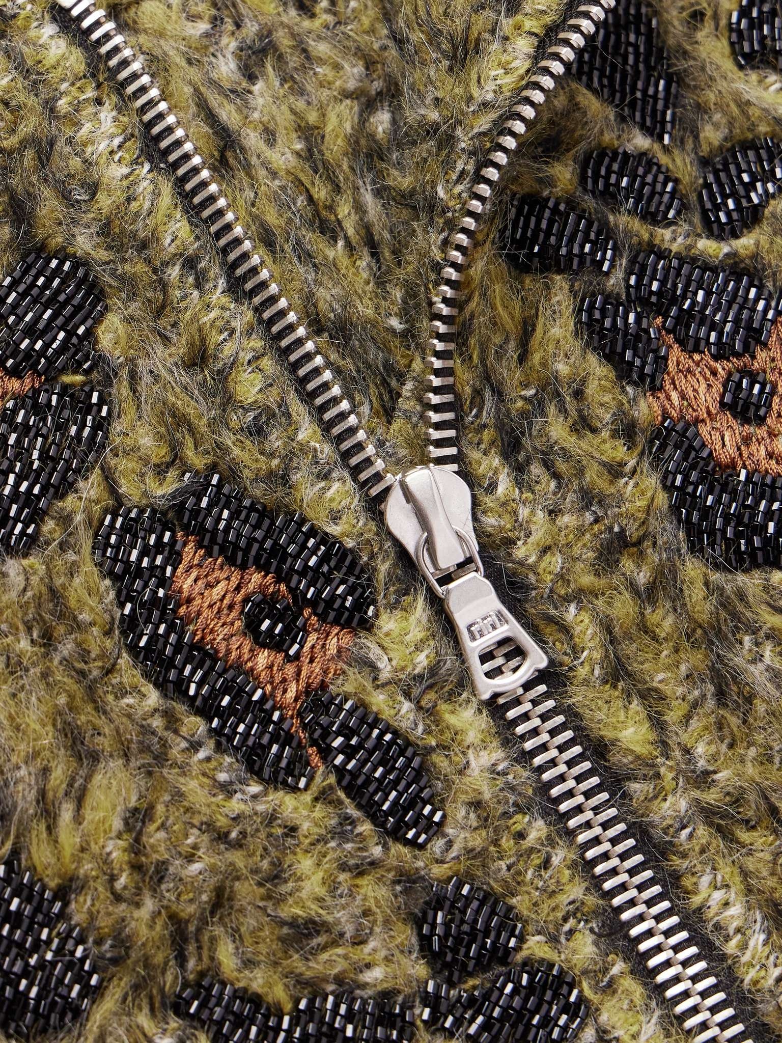 Embellished Leopard-Print Alpaca-Blend Bomber Jacket - 5