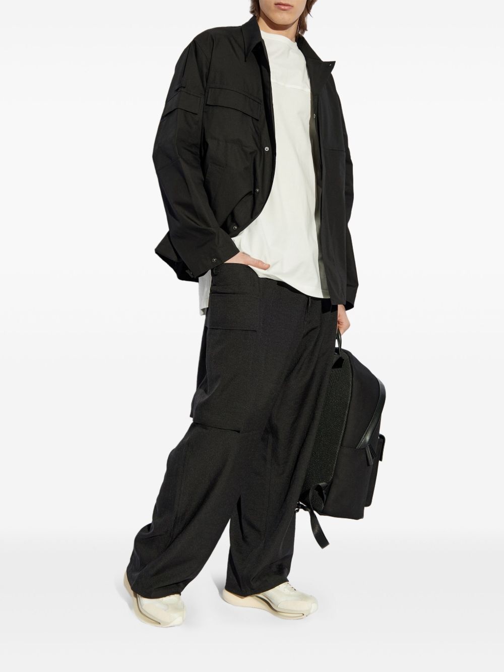 cotton-blend shirt jacket - 2