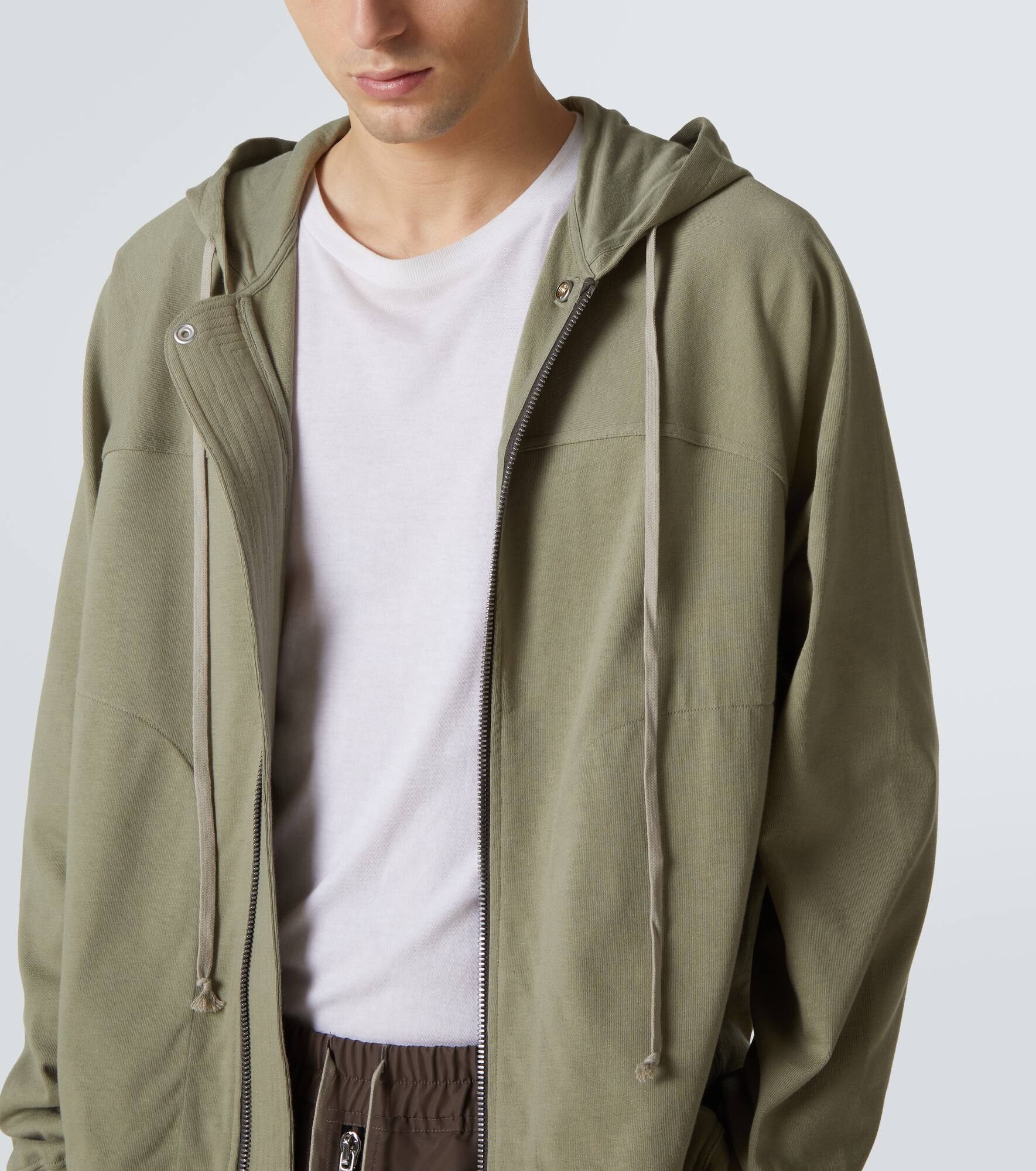 Zip-up cotton jersey hoodie - 5