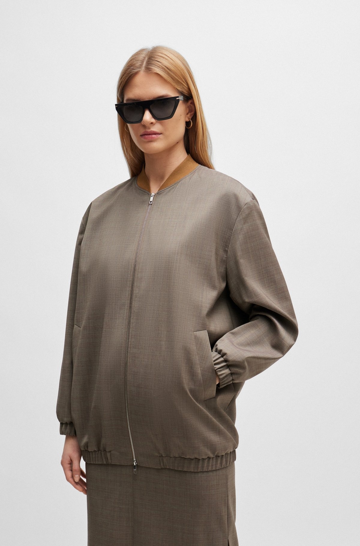 ZIP-UP JACKET IN MELANGE VIRGIN WOOL - 2