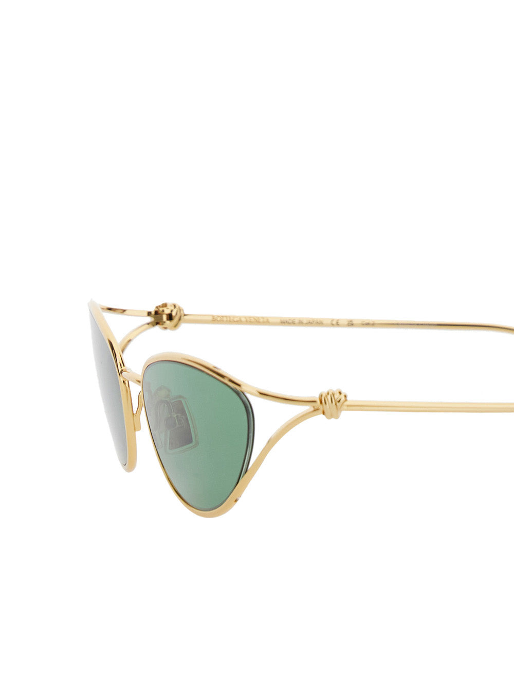 Bottega Veneta Women Green Sunglasses With Cat-Eye Design And Knot Detail On The Temples In Metal Wo - 3