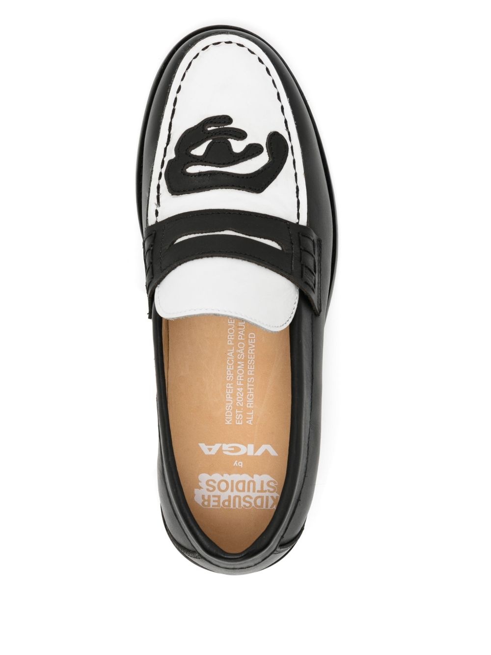 patchwork Penny loafers - 4