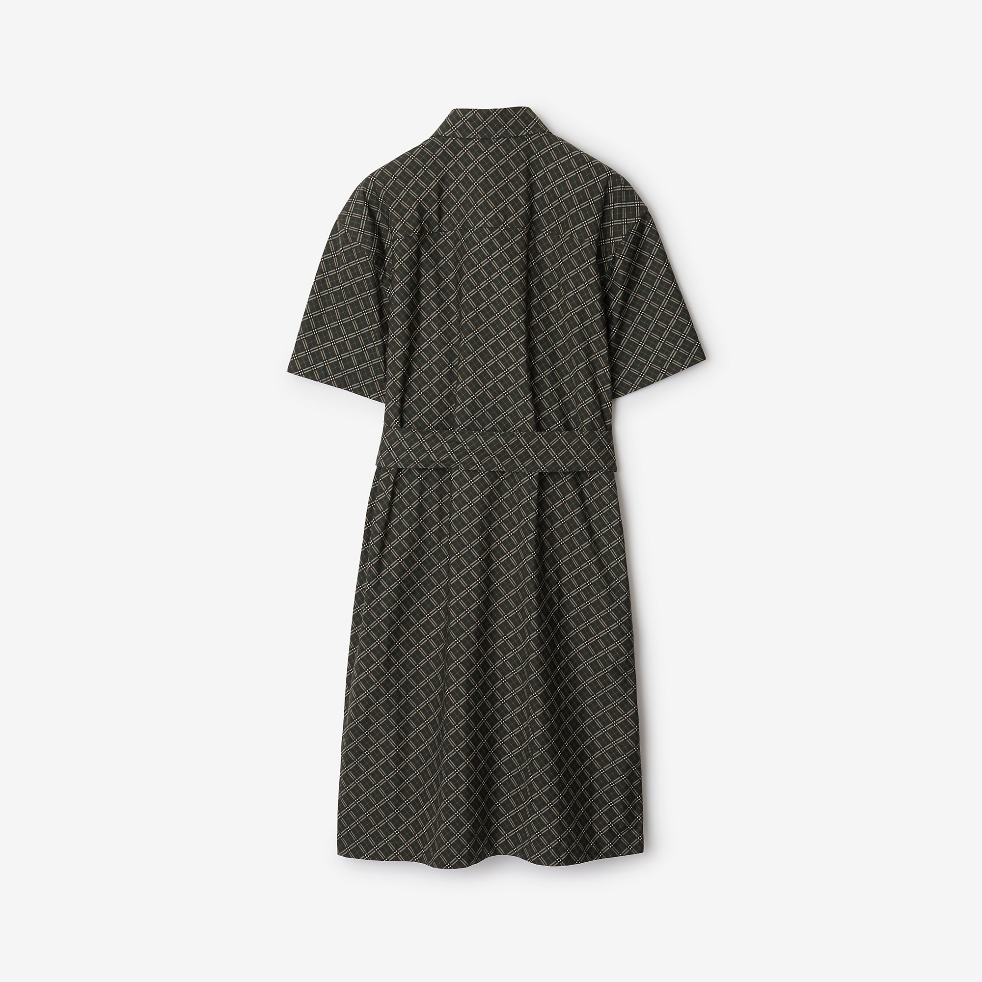 Check Cotton Shirt Dress - 5