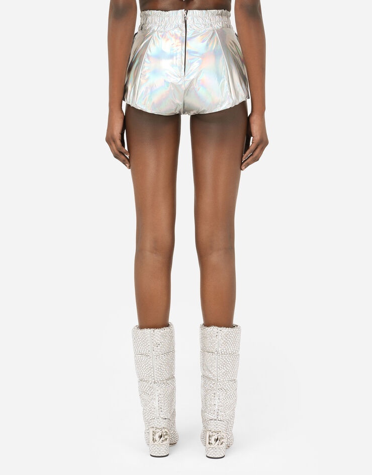 High-waisted panties in holographic technical nylon - 2