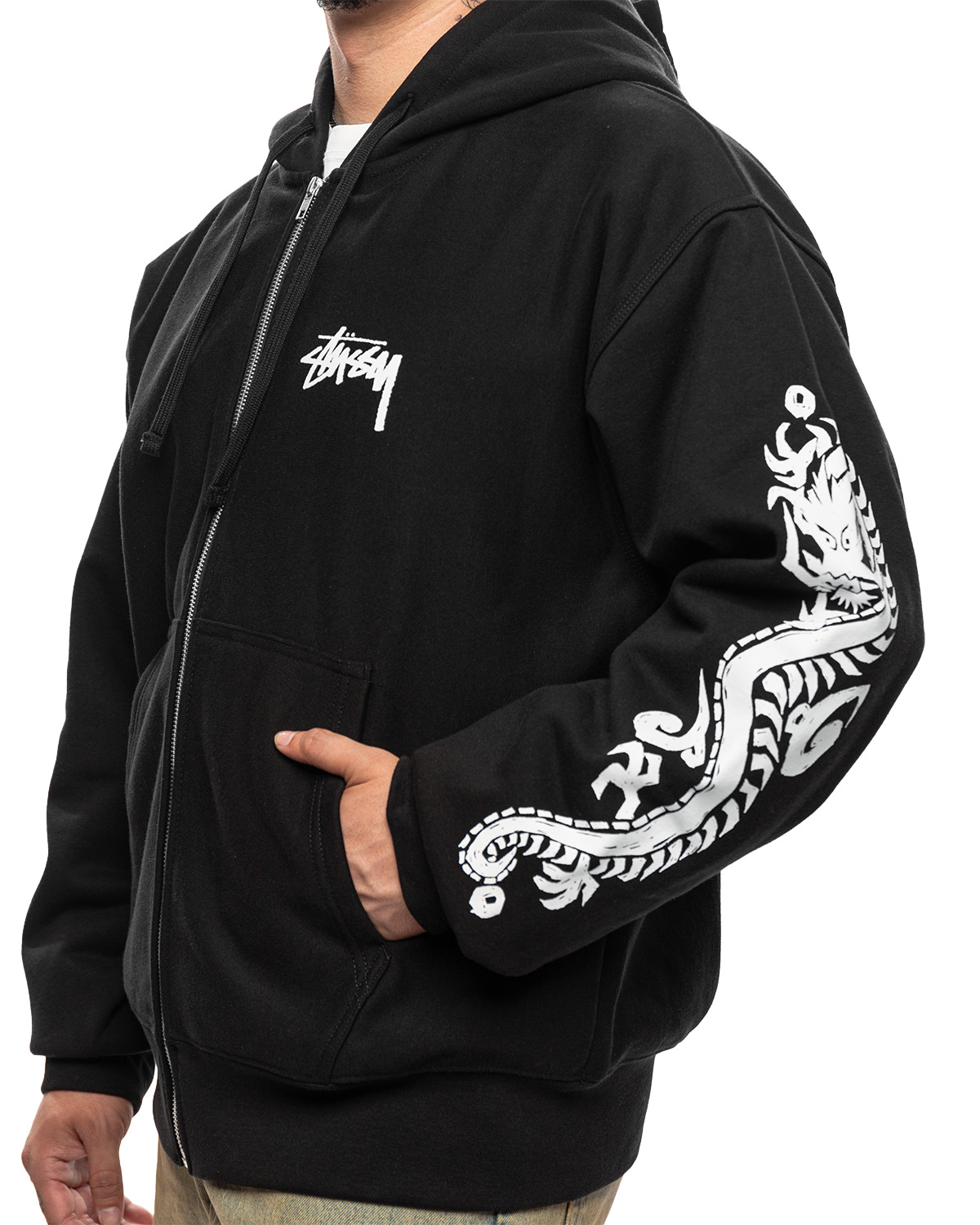 Dragon Zip Hoodie 'Black' - 4