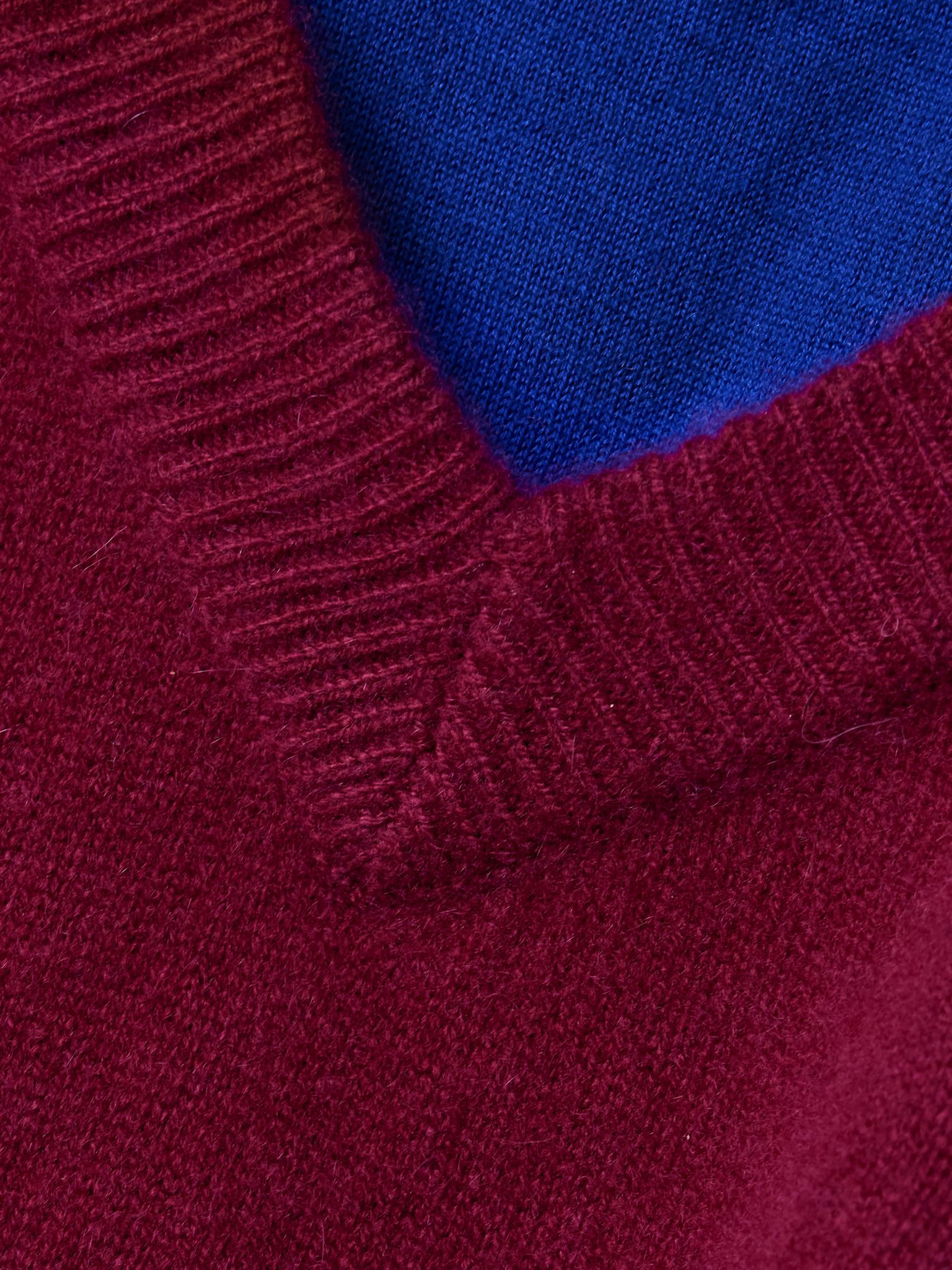 Doris layered two-tone cashmere turtleneck sweater Crimson - 5