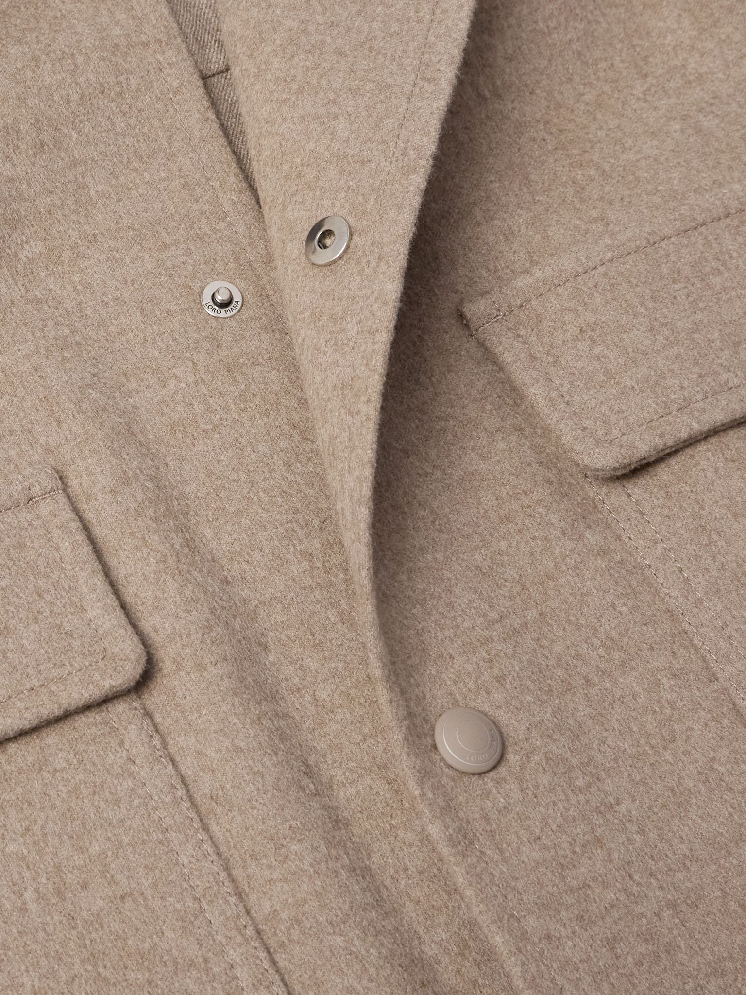 Darcy PECORA NERA® Wool-Felt Overshirt Beige - 4