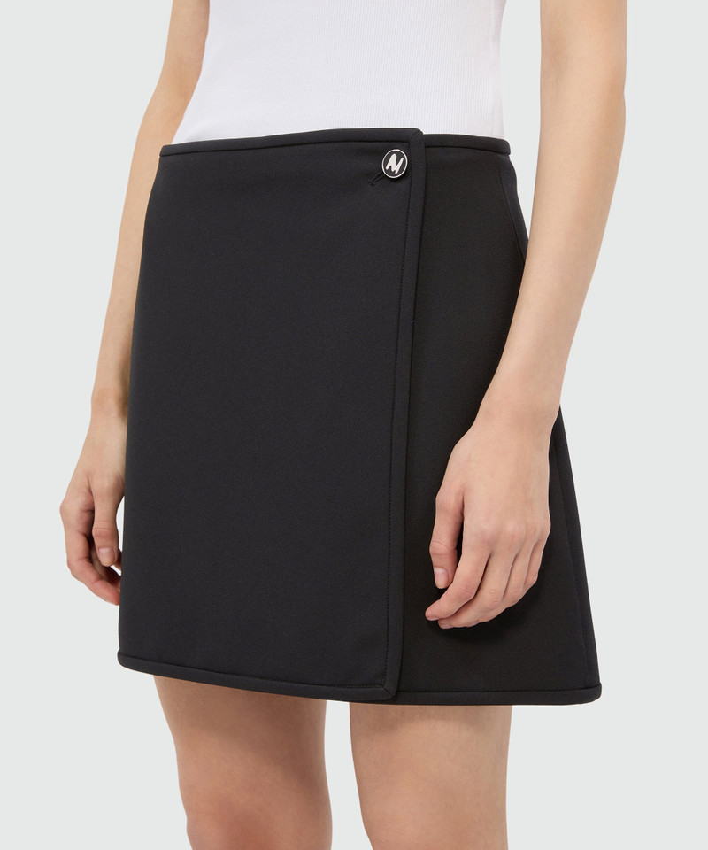 Black cady miniskirt with "TheMwave" detail 5