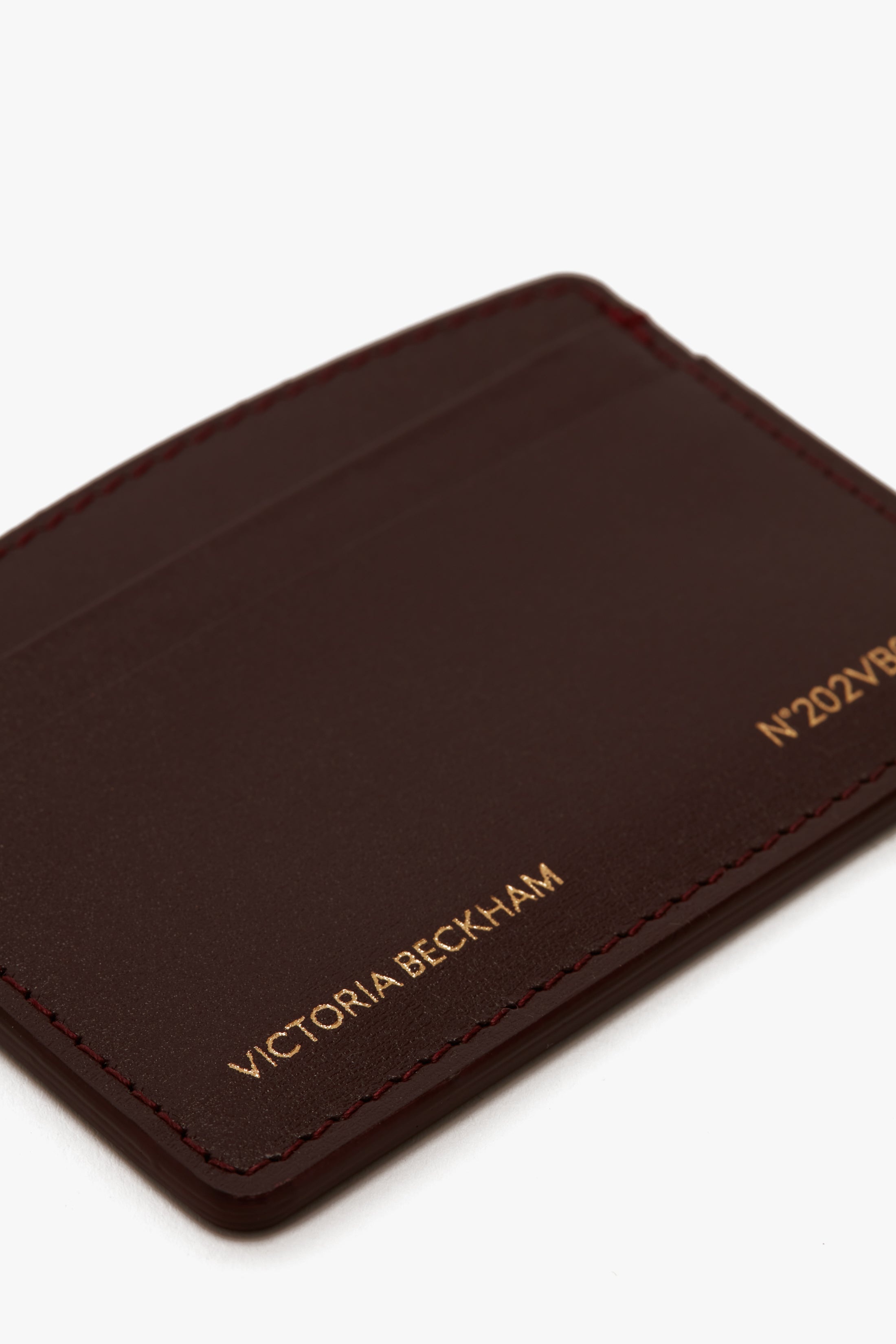 Victoria Card Holder In Burgundy Leather - 4